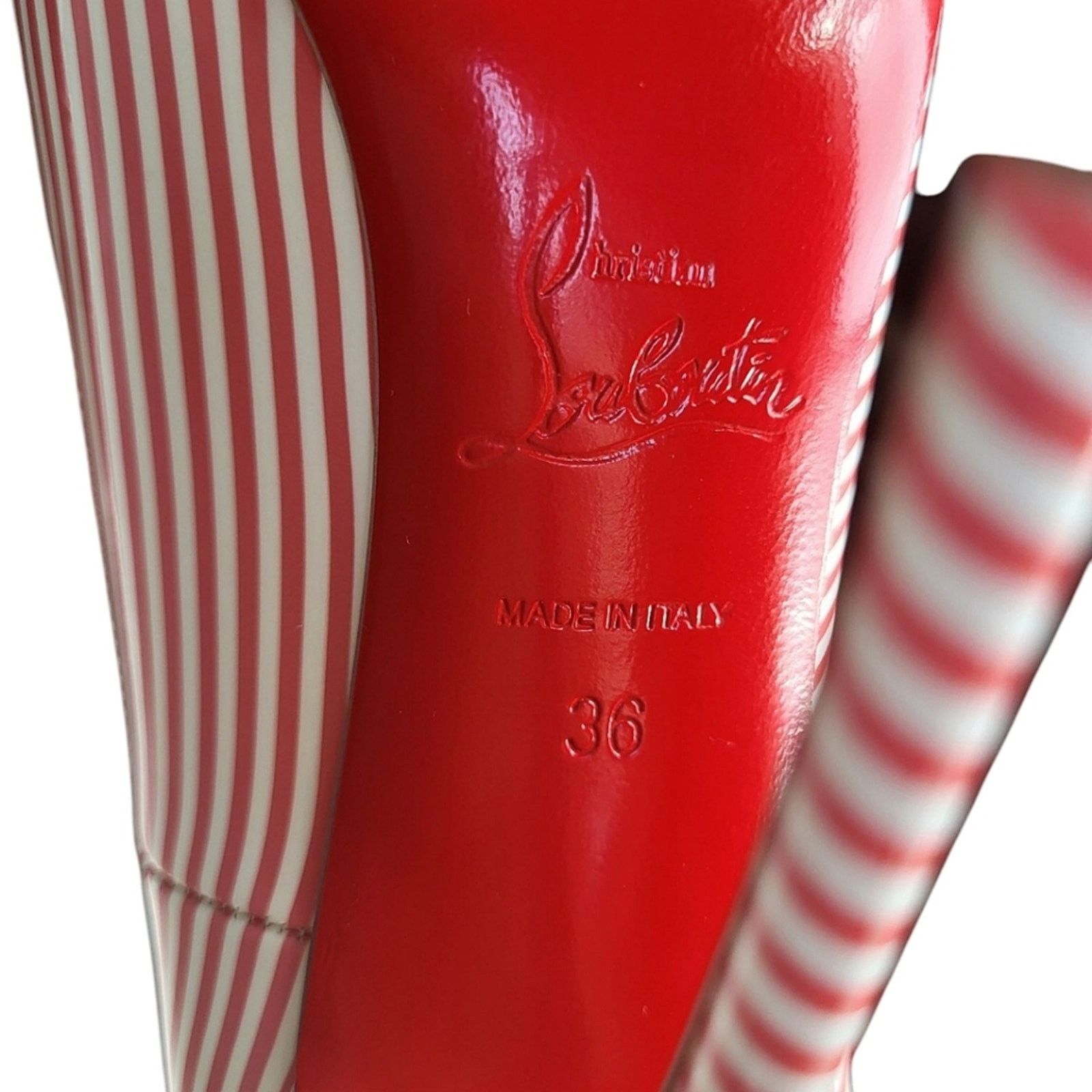 Christian Louboutin Christian Louboutin So Kate 120 Patent Striped Pumps Red 36 Size US 5.5 / IT 35.5 - 10 Thumbnail