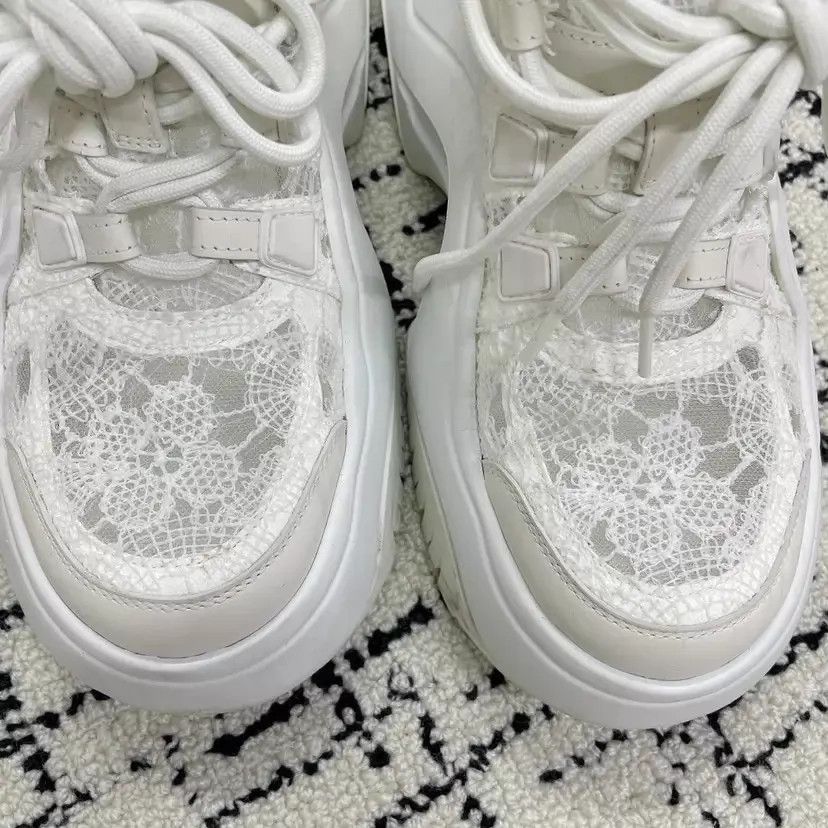 Louis Vuitton Lv Lace High-Top Sneakers 37 Pre-Owned Size US 6.5 / IT 36.5 - 5 Thumbnail
