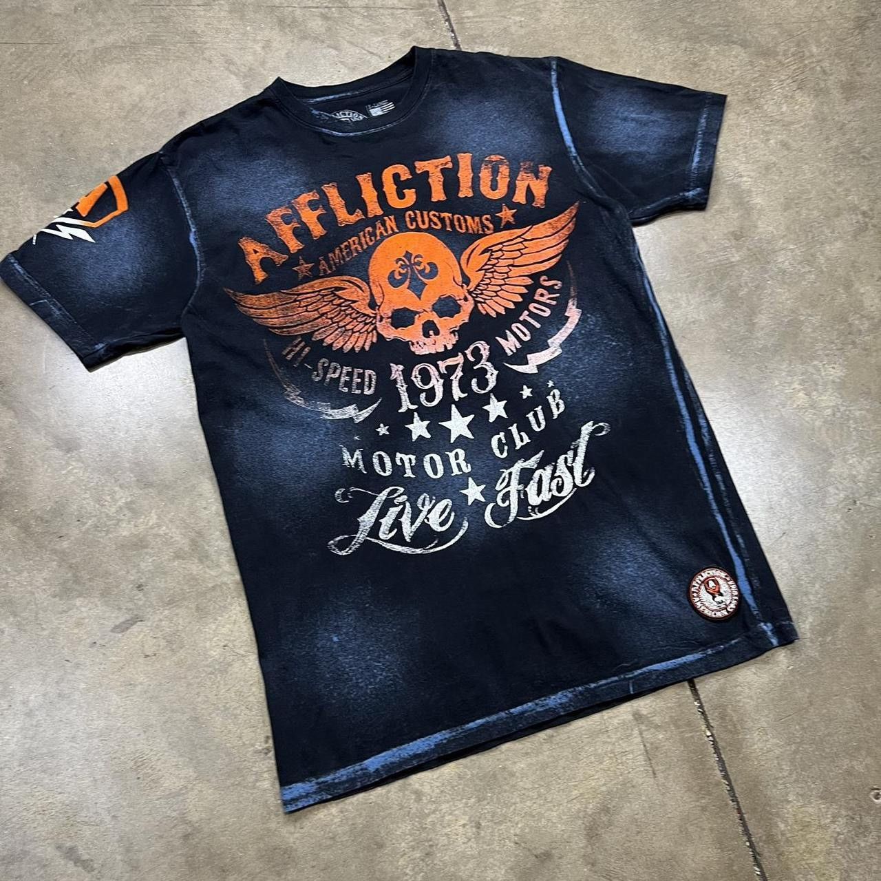 Affliction × Vintage Vintage Y2K Affliction Skull Graphic Tee Grunge Punk Skater Size US XL / EU 56 / 4 - 2 Thumbnail