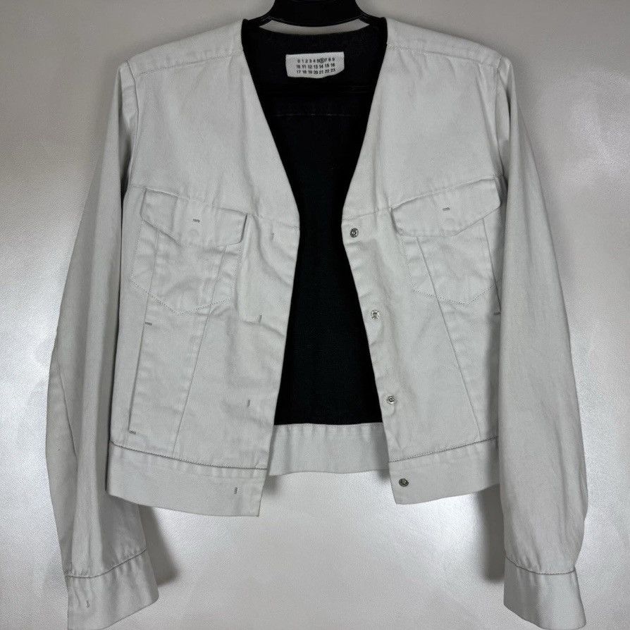 Maison Margiela Archive SS 2001 Maison Margiela White And Black Denim Jacket Size M / US 6-8 / IT 42-44 - 2 Thumbnail