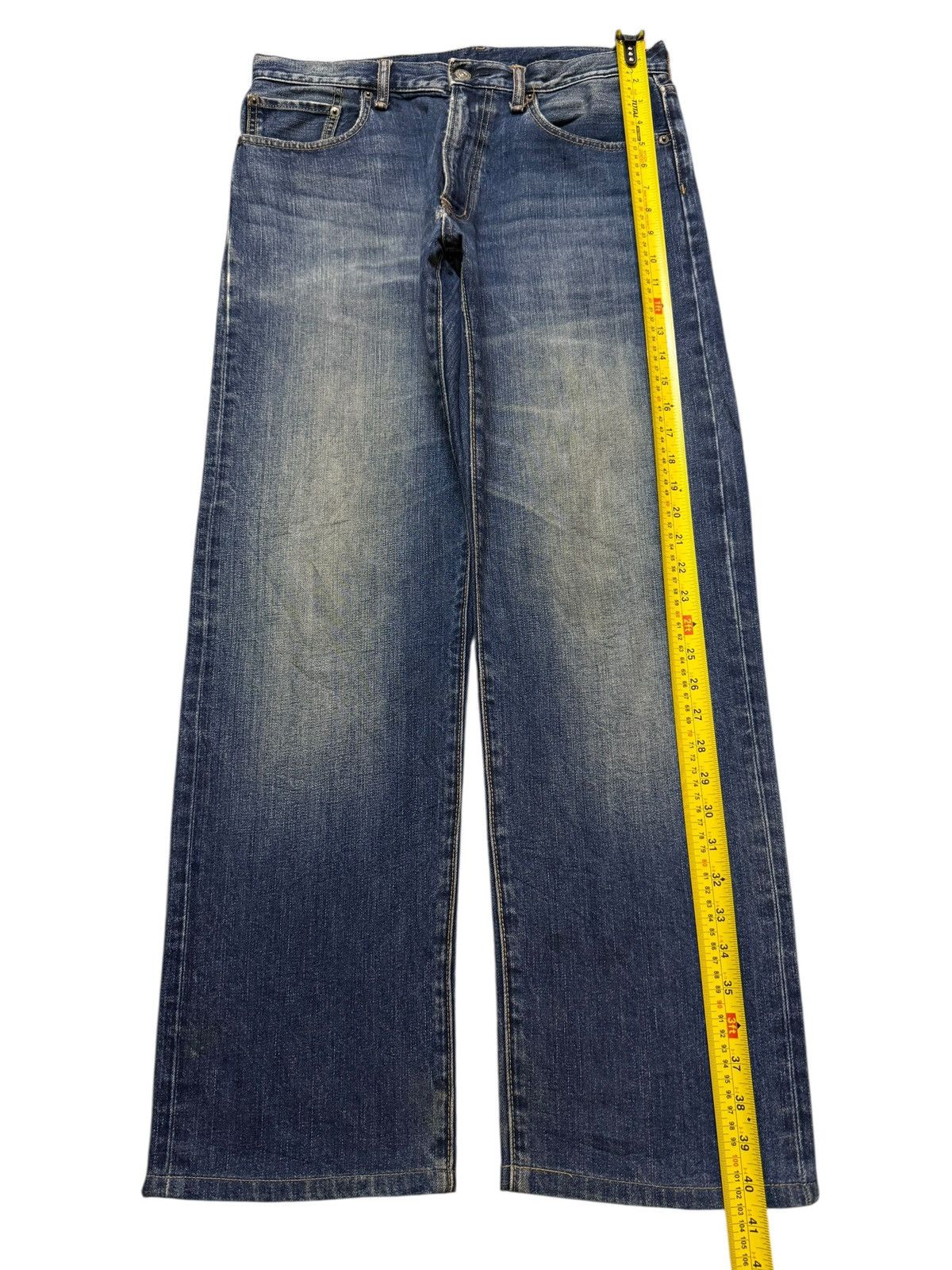 GU Vintage Y2K Japanese GU Blue Faded Mud Wash Relaxed Wide Leg Size US 32 / EU 48 - 8 Thumbnail