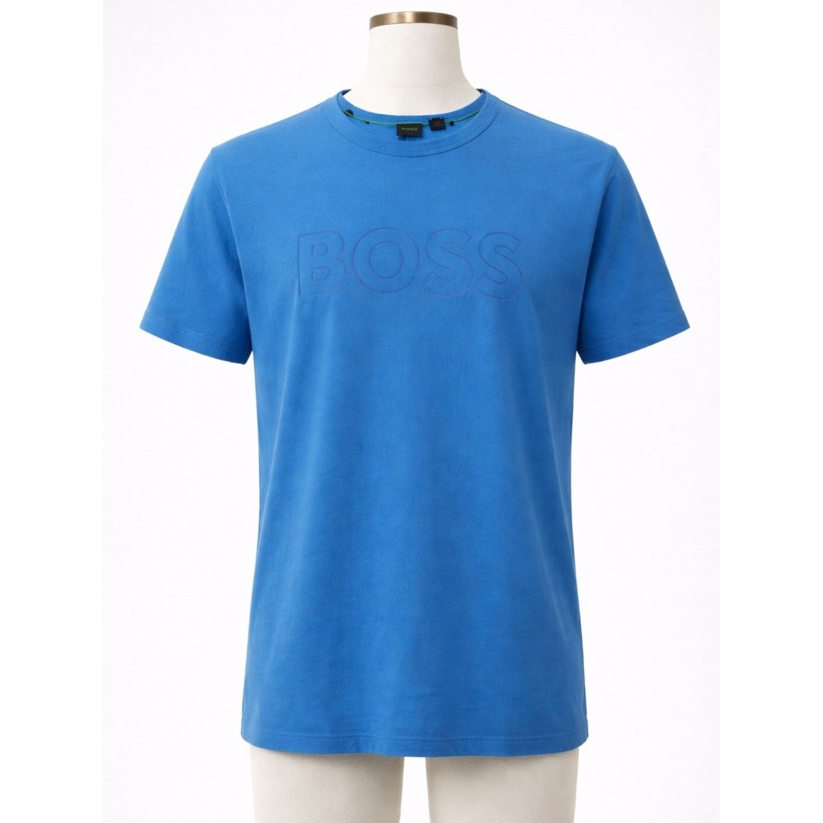 Hugo Boss Boss Bright Blue Embossed-Logo Crewneck Tee Size US M / EU 48-50 / 2 - 1 Thumbnail