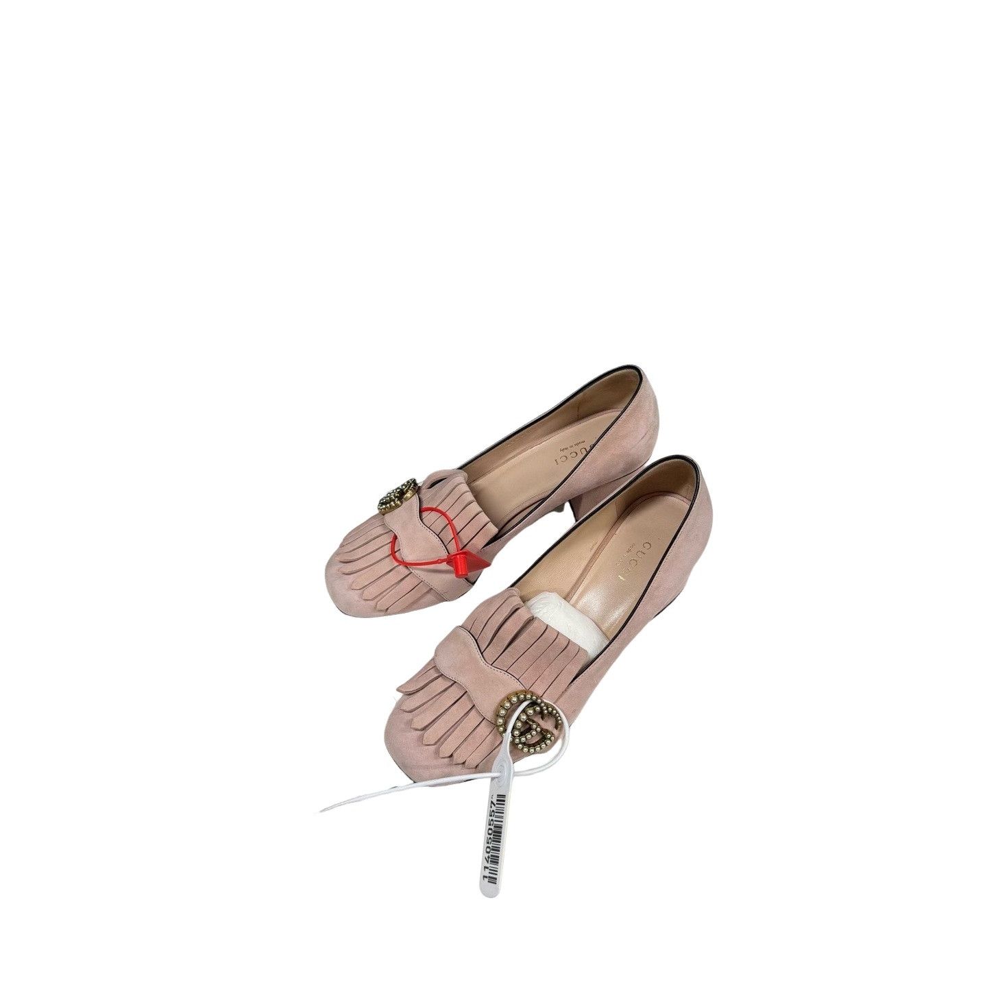 Gucci Gucci Pink Suede Fringe Pearl GG Heels 37 Size US 7 / IT 37 - 1 Thumbnail