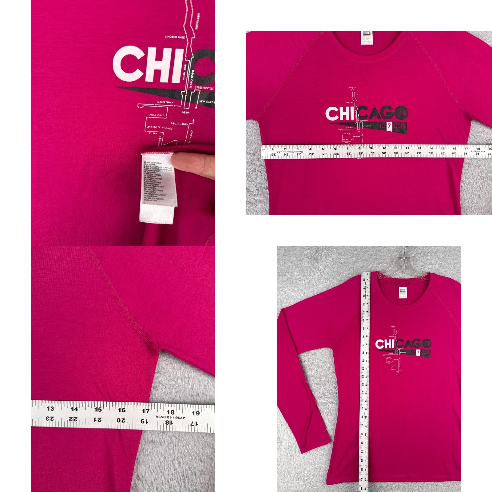 The North Face The North Face Shirt Women Medium Pink Long Sleeve Crew Neck Poly Blend Chicago Size M / US 6-8 / IT 42-44 - 8 Thumbnail
