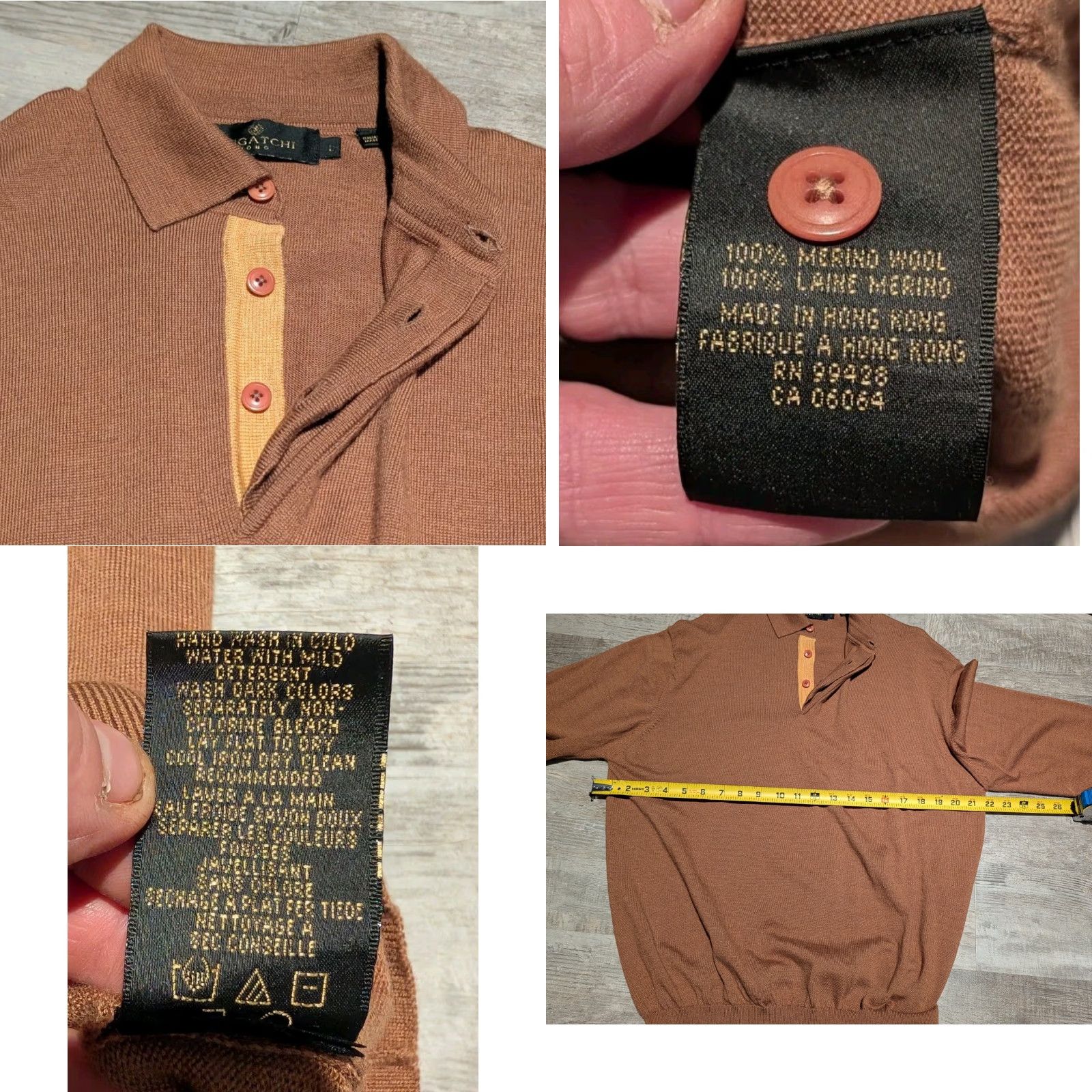 BUGATCHI VINTAGE BUGATCHI UOMO Sweater Polo Shirt Men Size US L / EU 52-54 / 3 - 8 Thumbnail