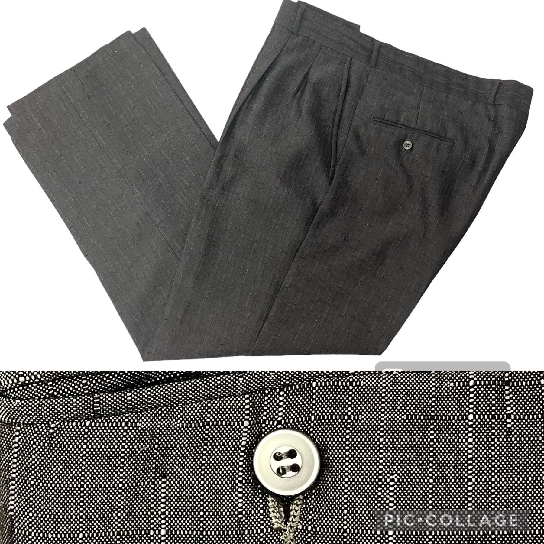 image of Unkwn 50's Silver Sharkskin Pants Rockabilly Slacks Atomic Fleck in Black, Men's (Size 38)