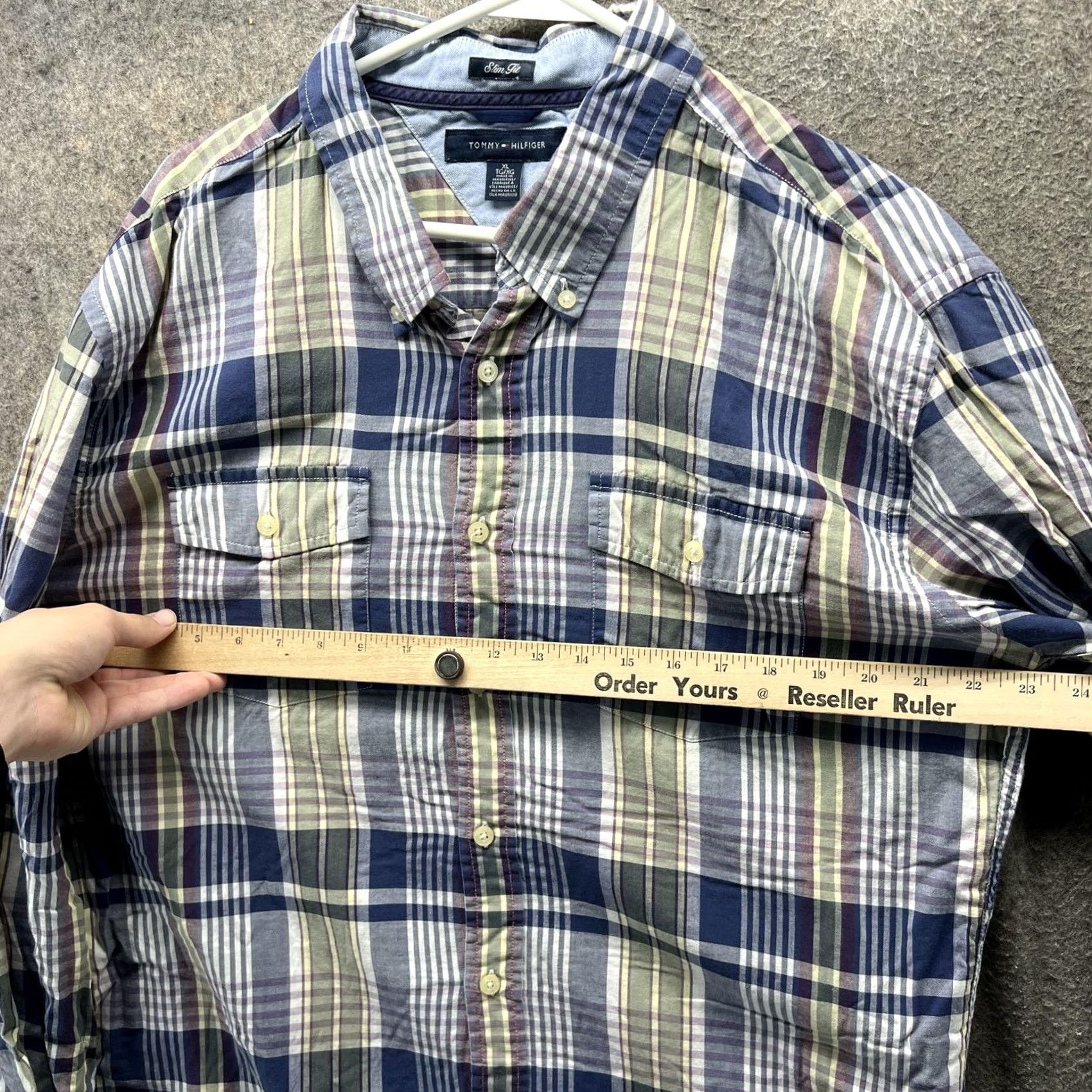 Tommy Hilfiger VINTAGE? No. Tommy Hilfiger Shirt Mens XL Blue Green Plaid Slim Fit Button Front Casual Shirt XL Blue Plaid Slim Fit Button-Front Casual Mens Size US XL / EU 56 / 4 - 7 Thumbnail