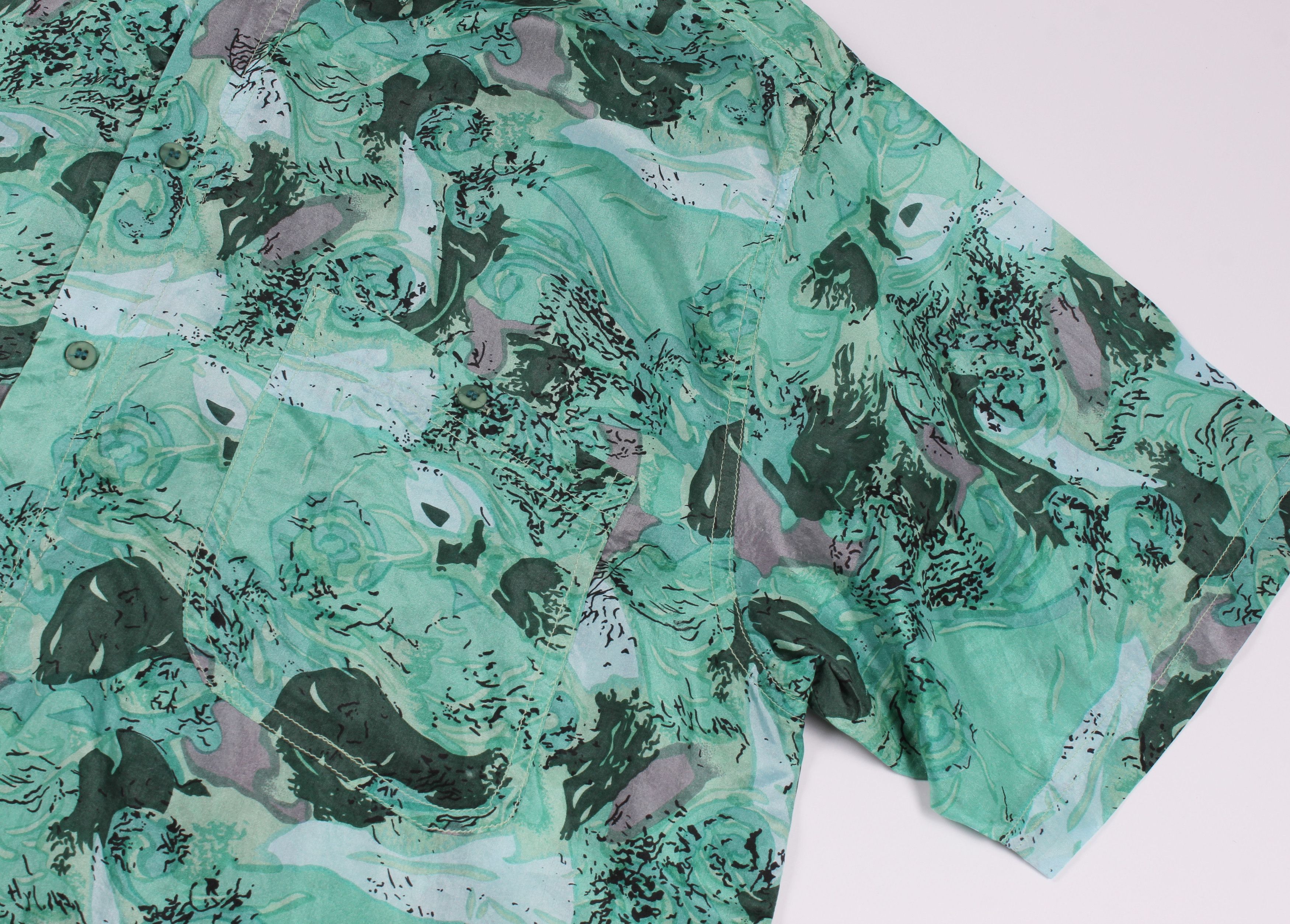 Vintage Vintage Marco Giordani Abstract Pattern Light Silk Shirt Size US XL / EU 56 / 4 - 3 Thumbnail