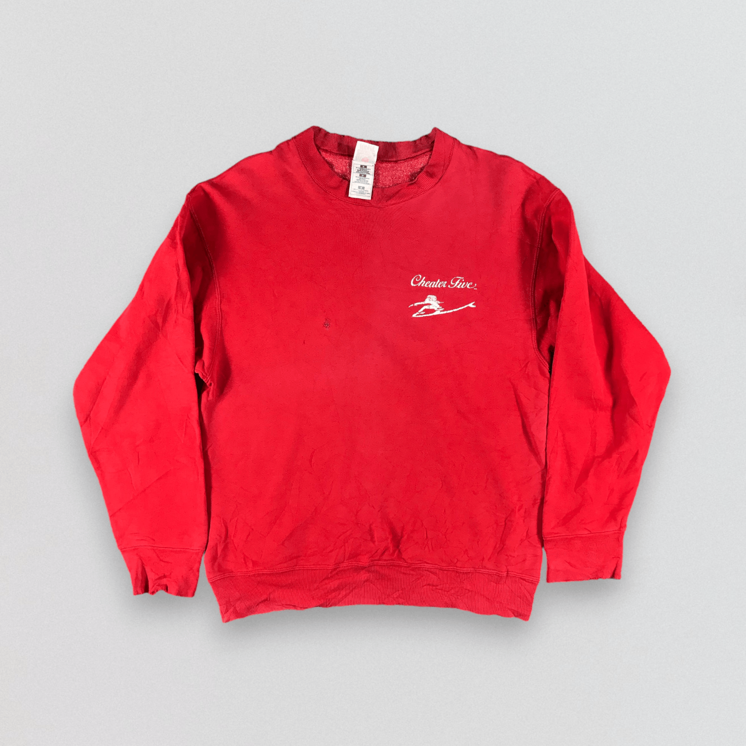 Fruit Of The Loom Vintage 90s Cheater Five Sweatshirt Red Jumper F188 Size US M / EU 48-50 / 2 - 1 Thumbnail