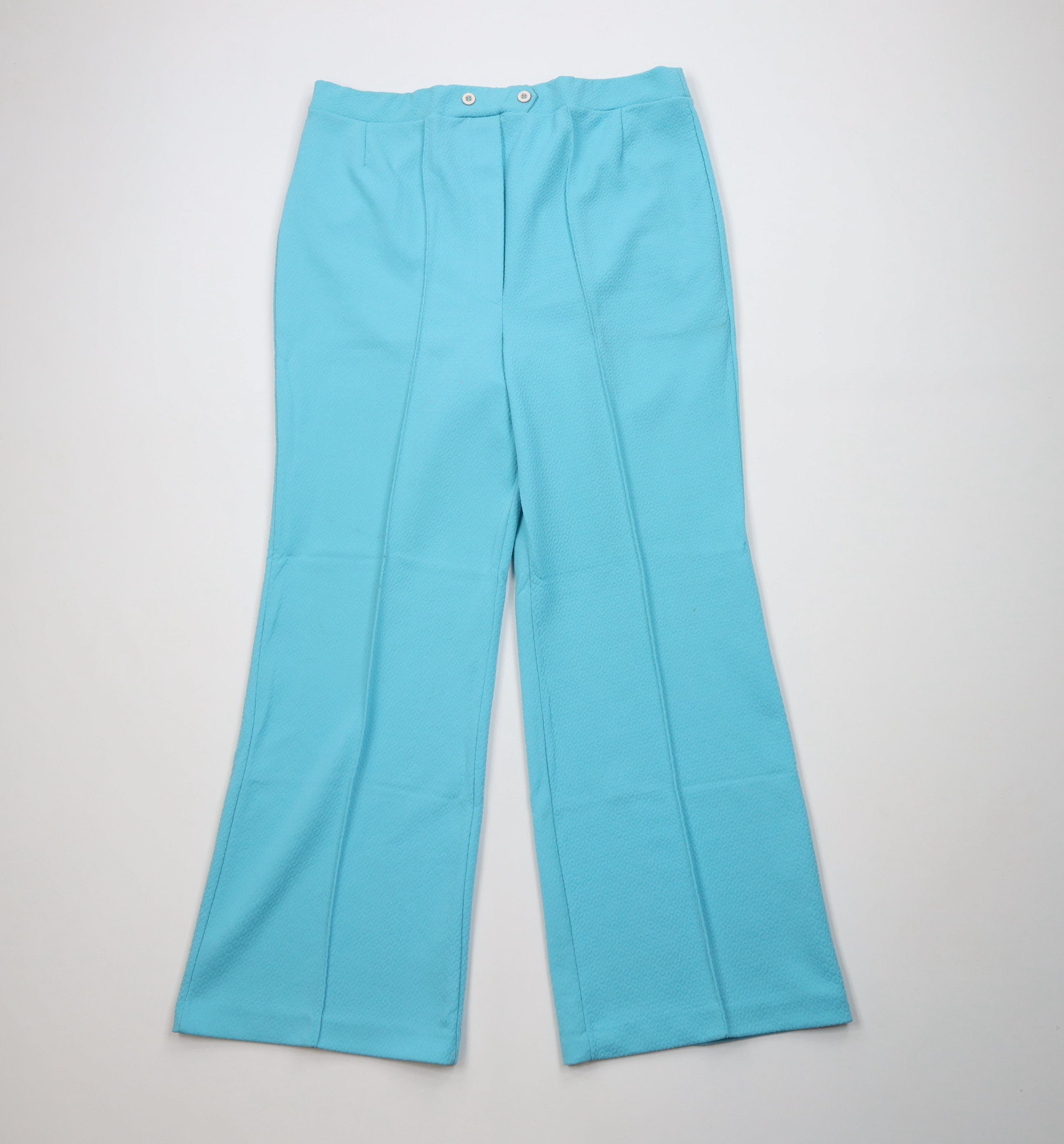 Vintage Vintage 70s Streetwear Bell Bottoms Pants Light Blue USA Size 34" / US 12 / IT 48 - 1 Thumbnail