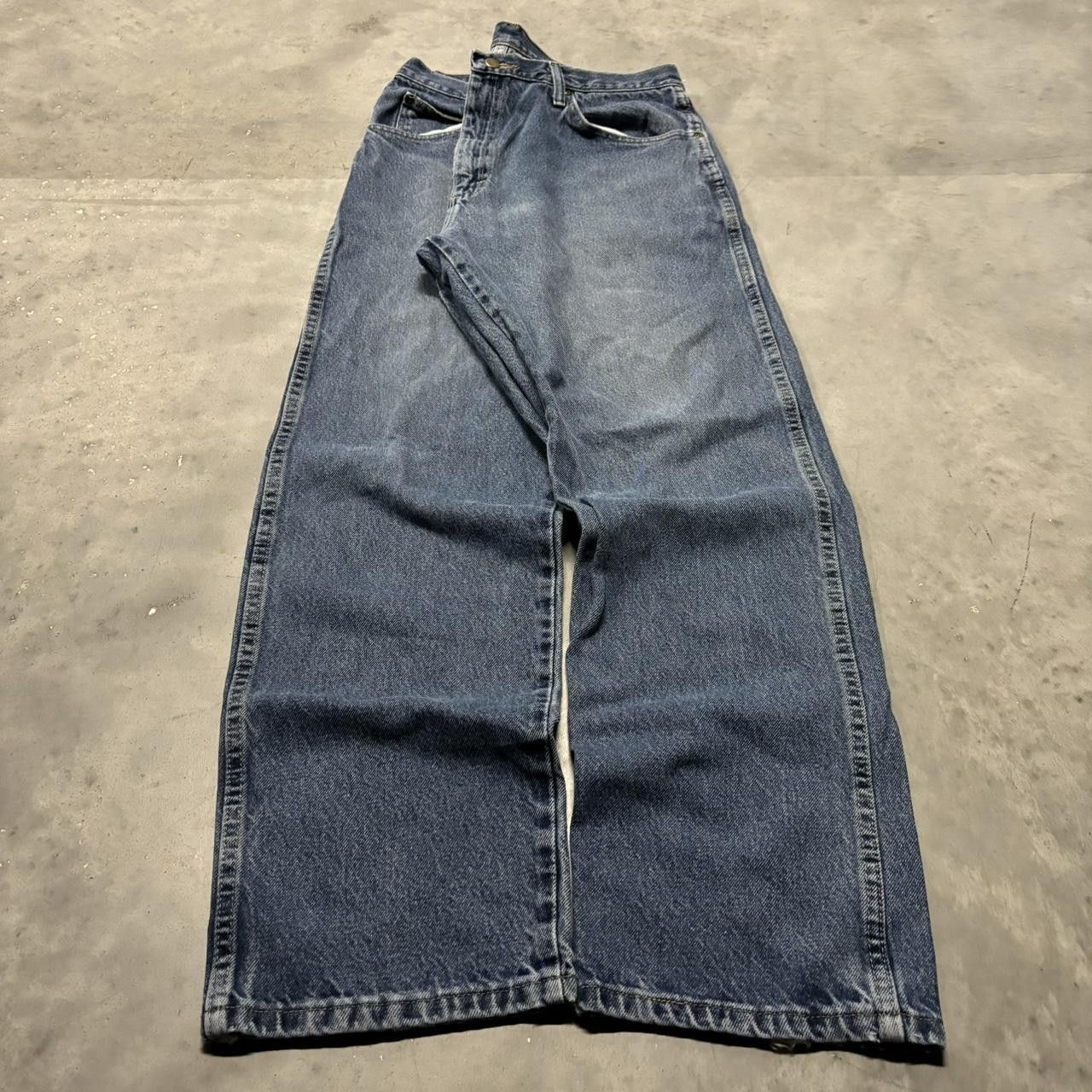 Japanese Brand × Vintage Crazy Vintage Y2K/2000s Dark Wash Skater Essential Denim Jeans! Size US 38 / EU 54 - 3 Thumbnail