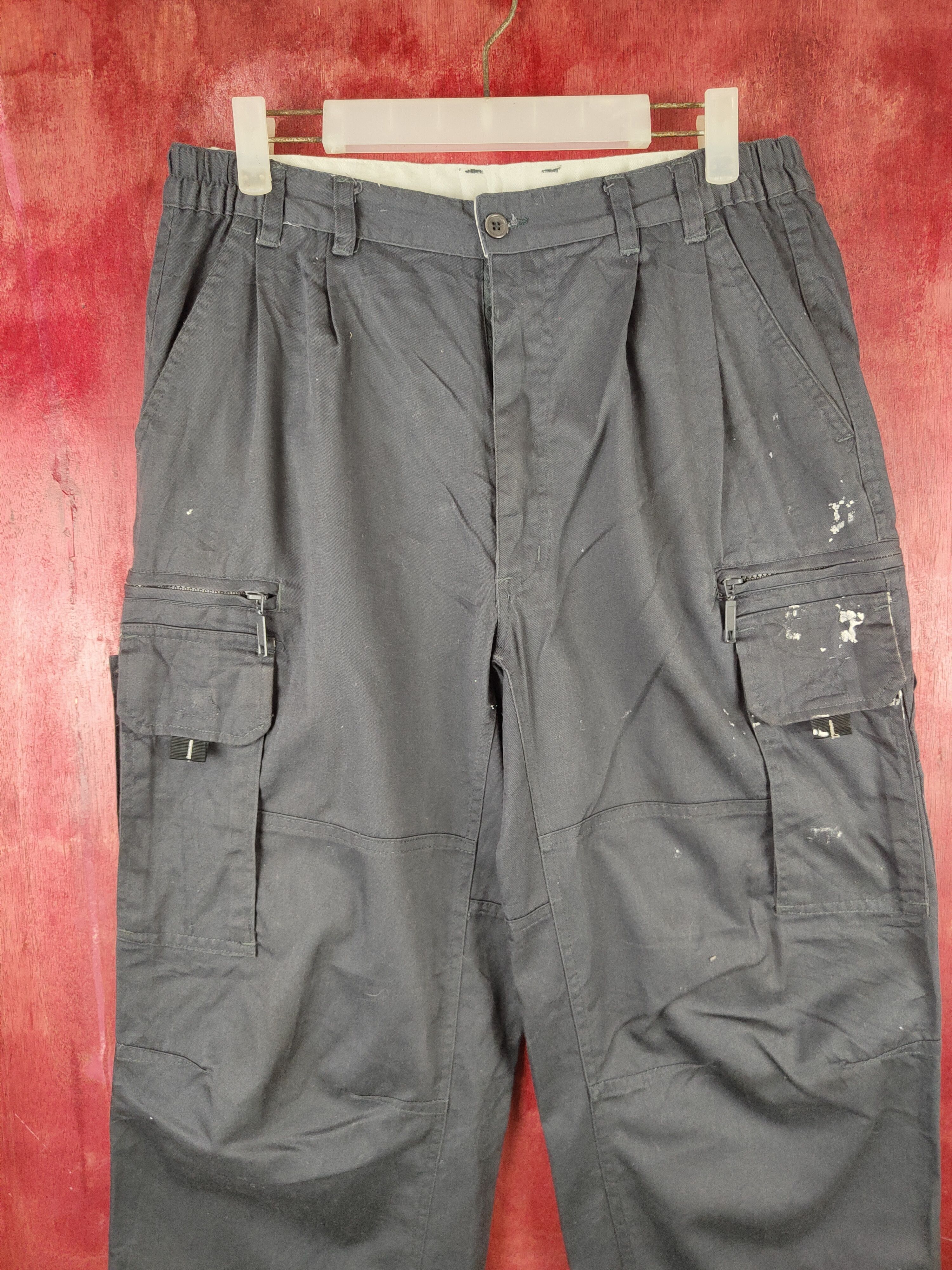 Japanese Brand Forecast Dark Blue Multipocket Tactical Cargo Pants #S1316 Size US 31 - 2 Thumbnail