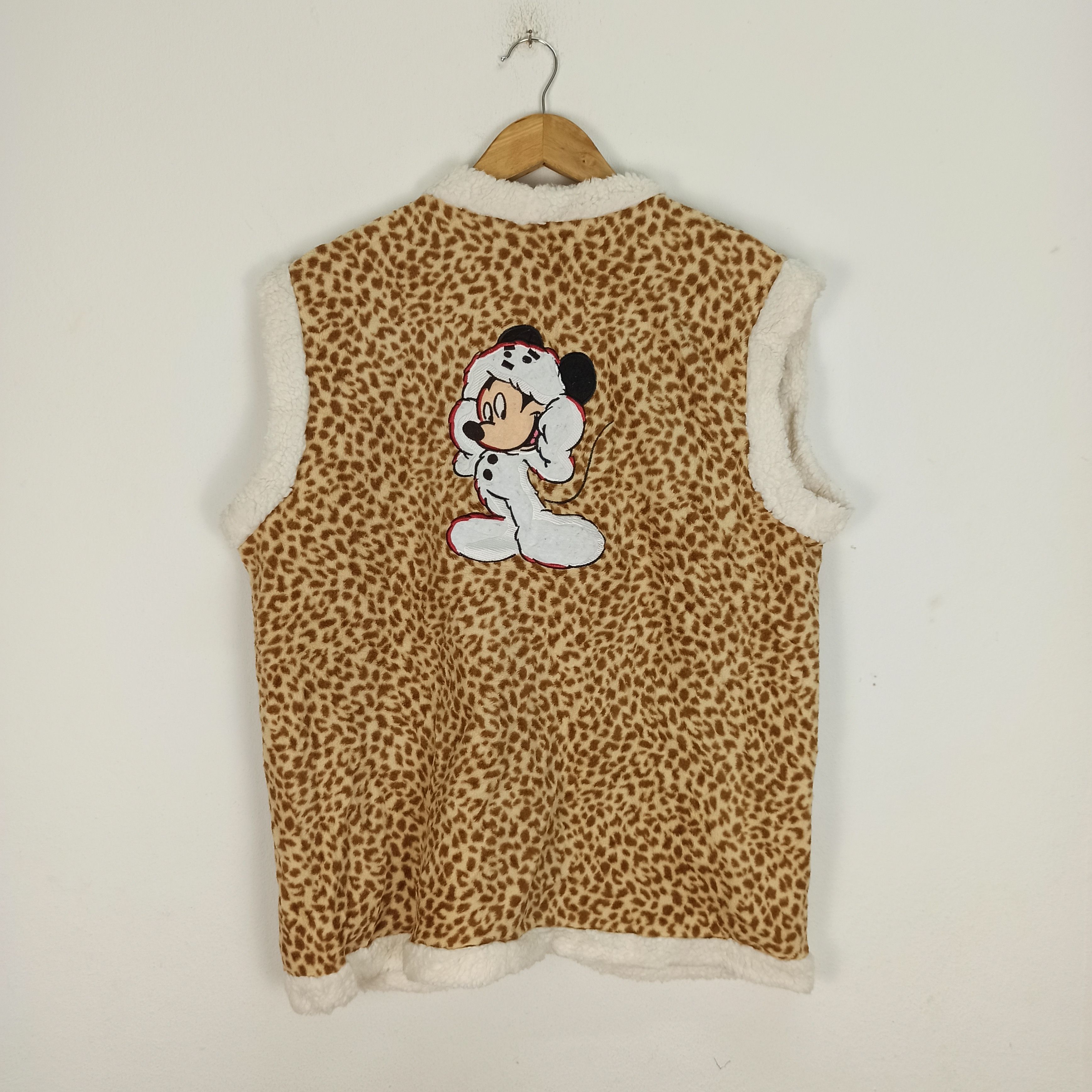 Disney Vintage Disney Mickey Mouse Leopard Vest Fleece Size US M / EU 48-50 / 2 - 1 Thumbnail
