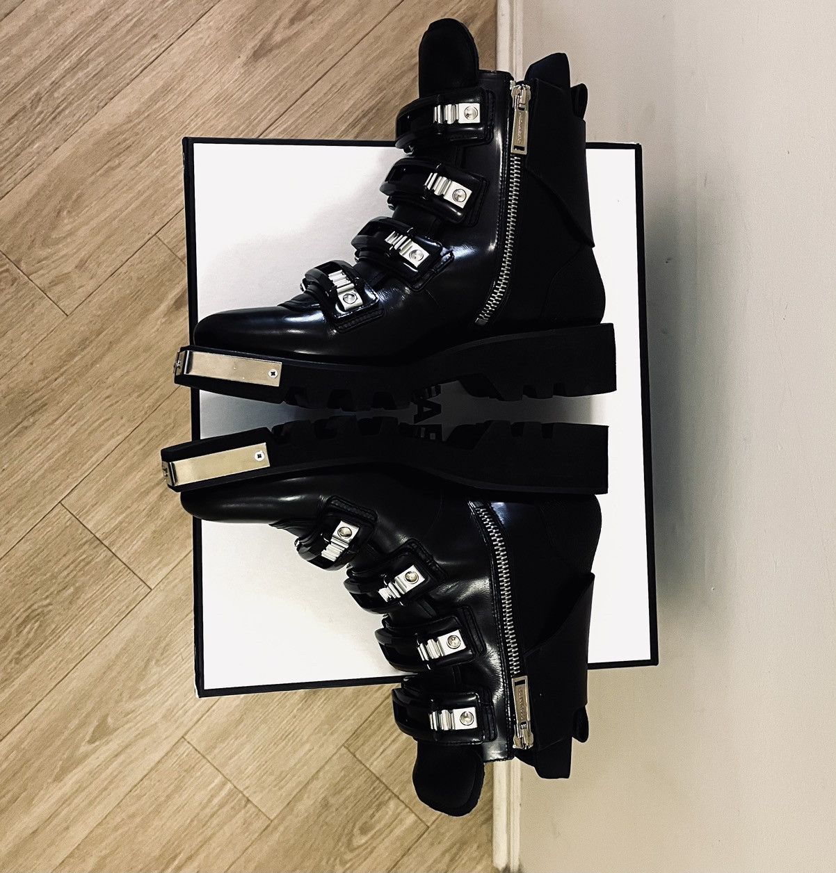Dsquared2 Dsquared2 Black Leather Robot/ Military Style Boots Size US 11 / EU 44 - 13 Thumbnail