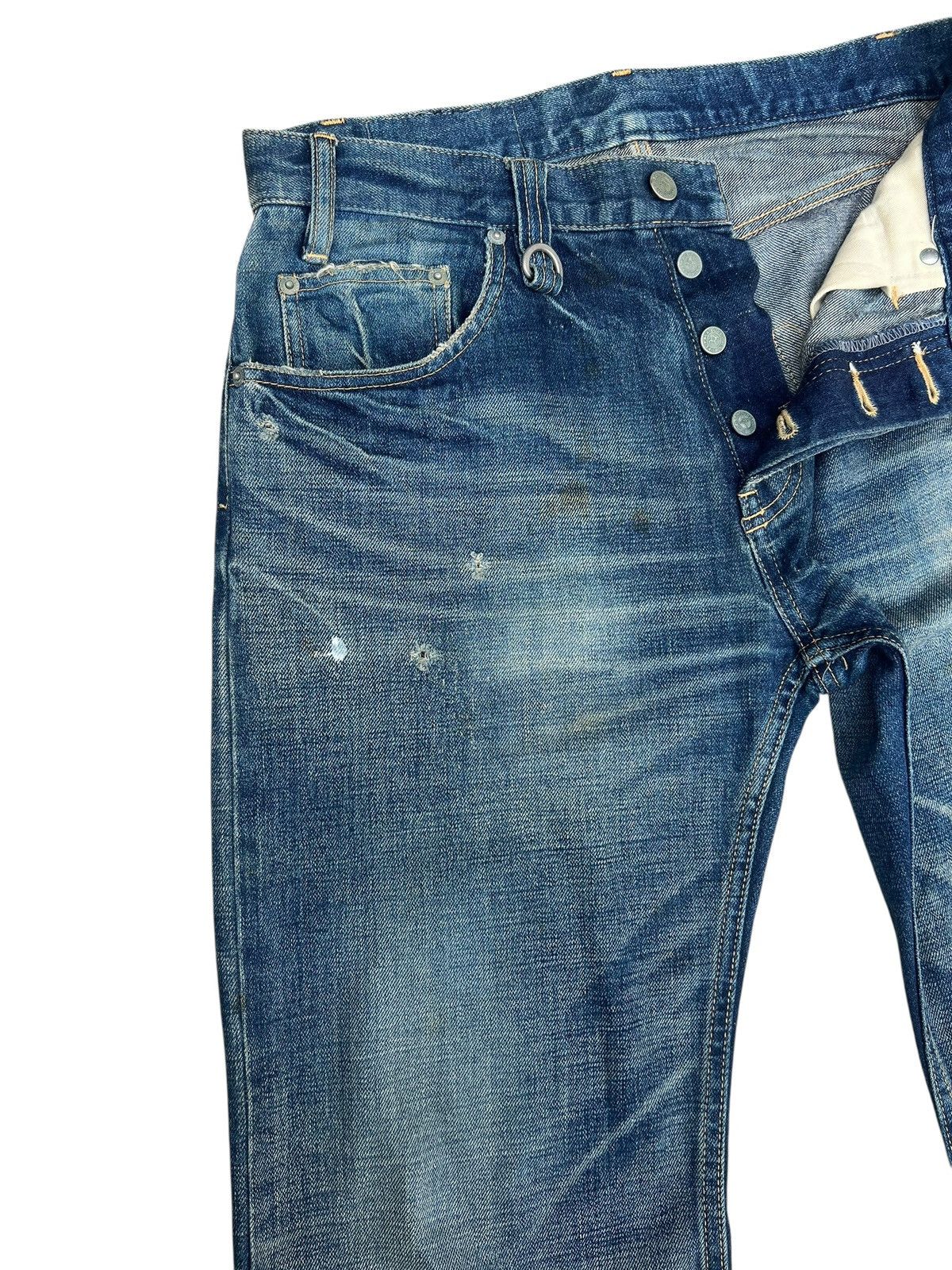 Backbone Vintage BackBone Distress Mud Denim Bootcut Selvedge Jeans Size US 31 - 8 Thumbnail
