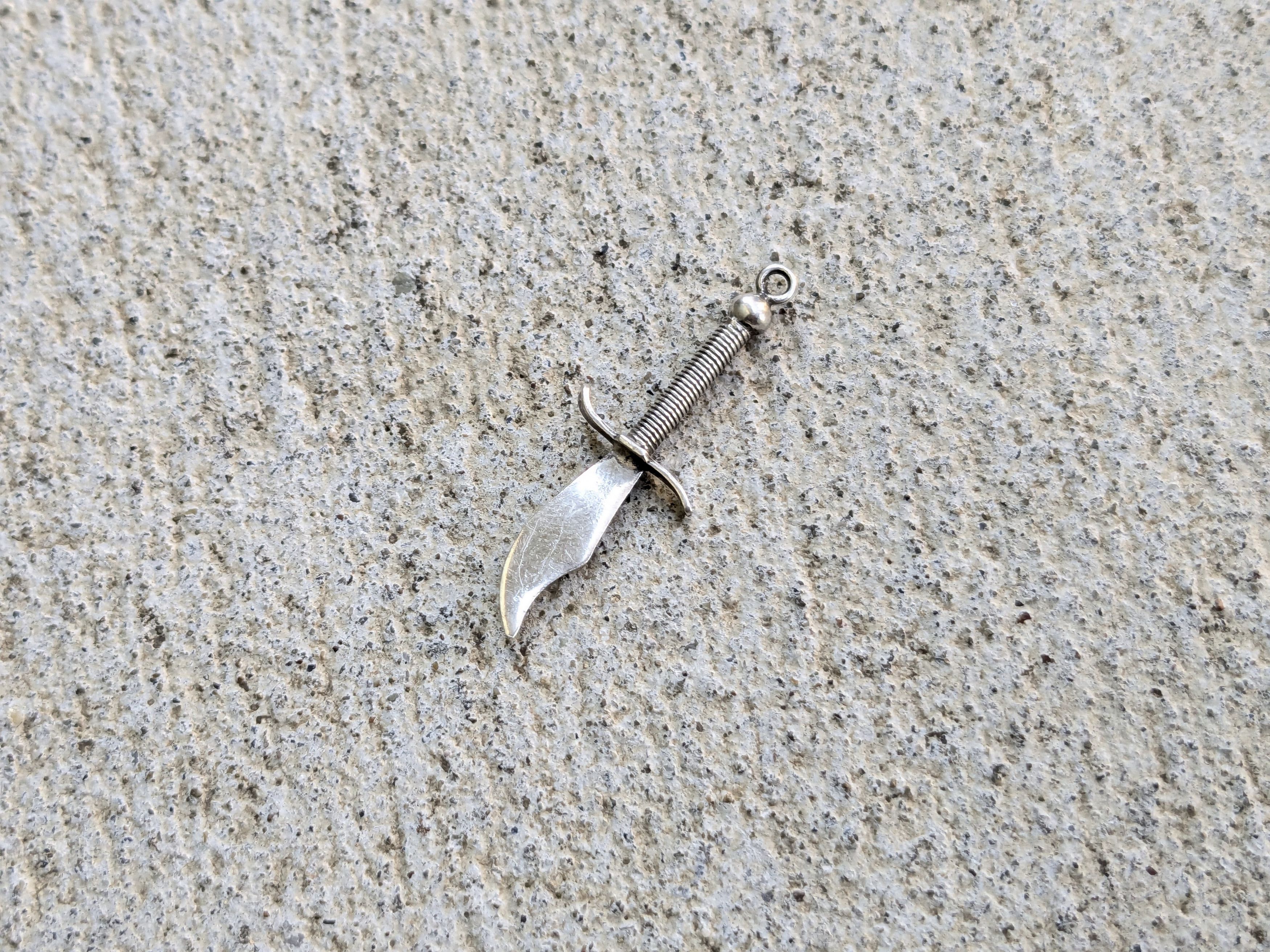 Jewelry Vintage Sterling Silver Dagger Knife Charm Pendant Size ONE SIZE - 2 Thumbnail