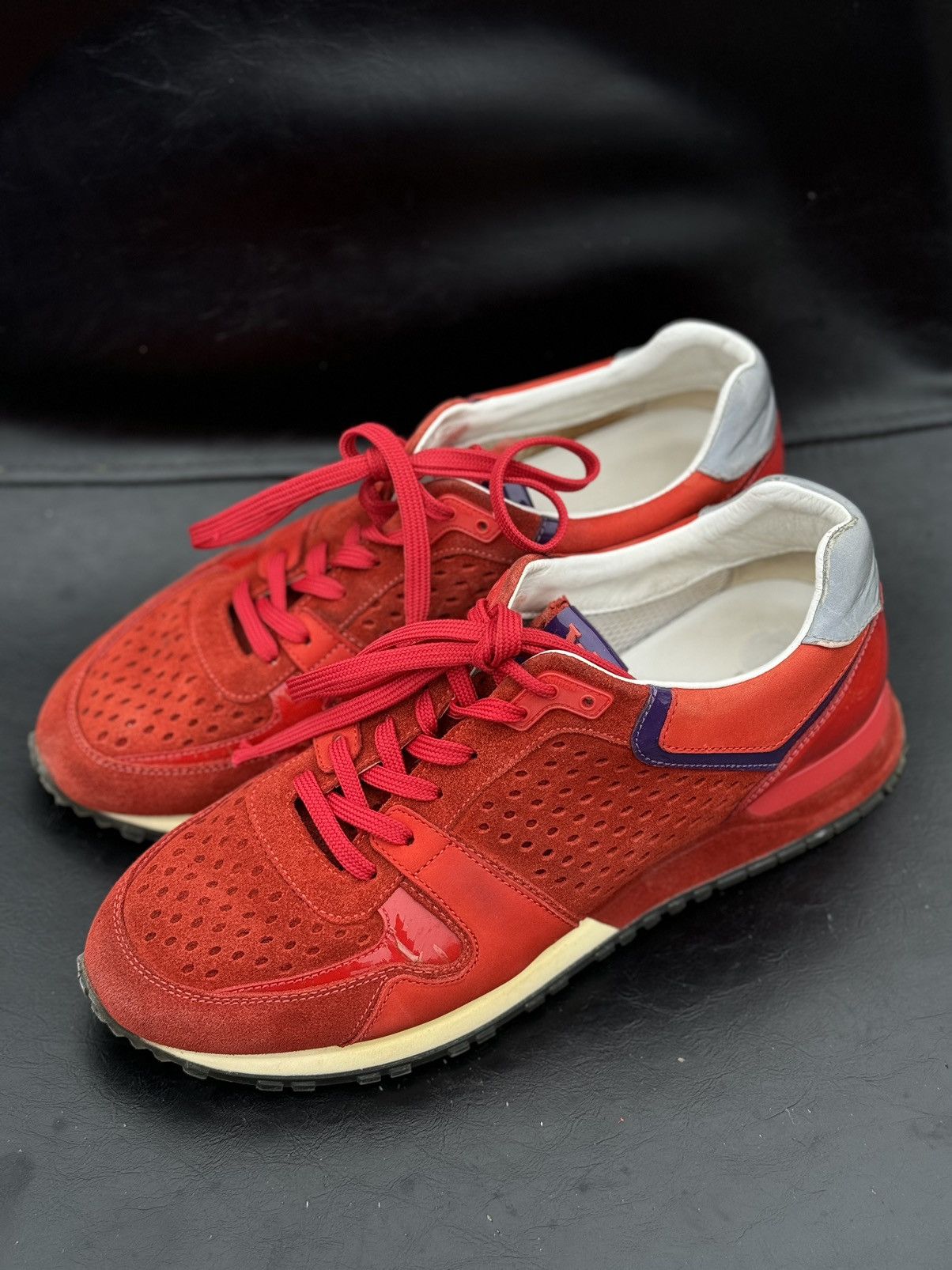 Louis Vuitton Louis Vuitton red suede trainers sneakers Size US 8 / IT 38 - 2 Thumbnail