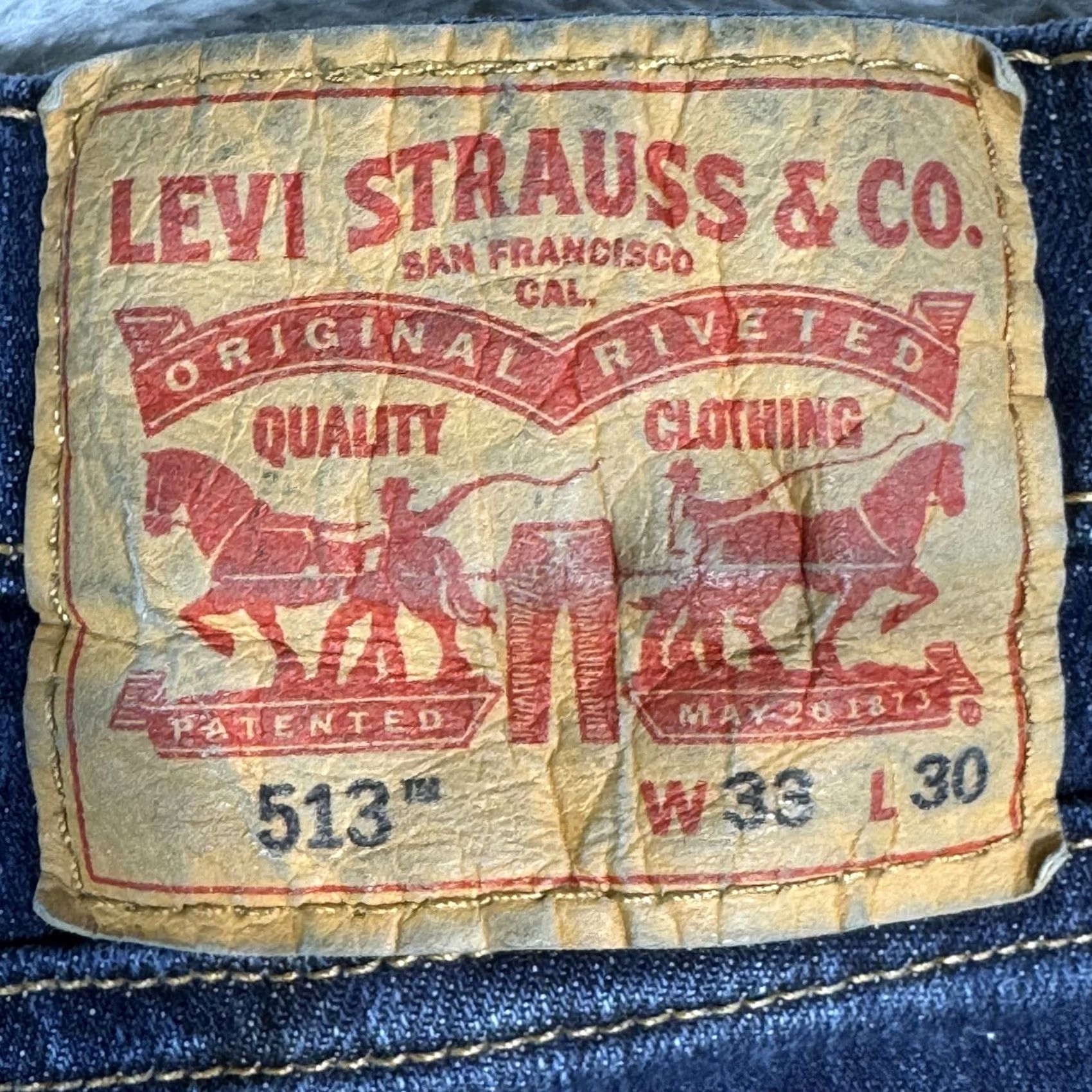 Levi's Levi's 513 Jeans Blue Denim Mid-Rise Slim Straight Leg 33 X 30 Mens Regular Size Type Jeans Size US 33 - 3 Thumbnail