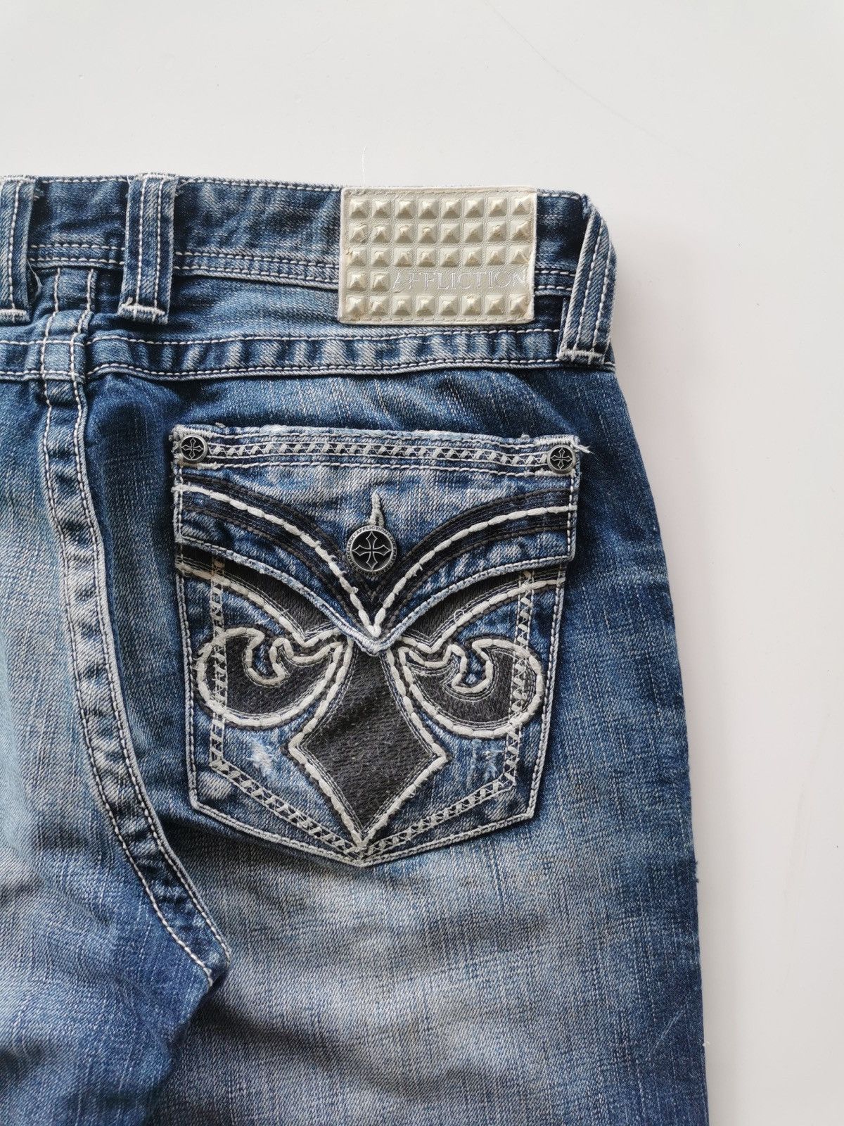 Affliction Y2k Affliction Distressed Denim Black Premium Size US 34 / EU 50 - 7 Thumbnail