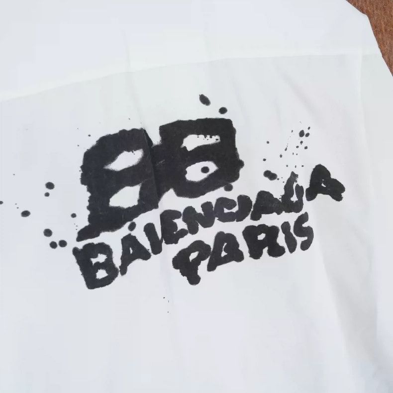 Balenciaga Balenciaga size 38 White Splatter Letter Shirt Size S / US 4 / IT 40 - 5 Thumbnail