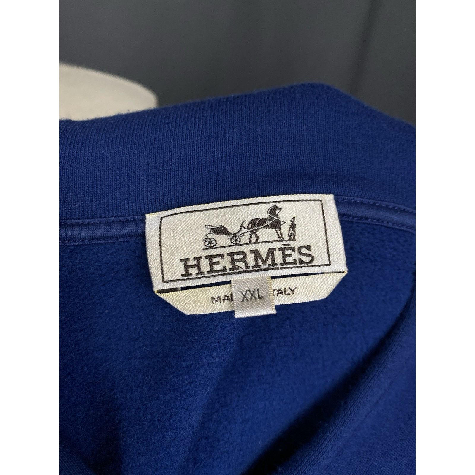 Hermes Hermès Big Logo Men's Blue Hoodie Sweater Size 2XL Size US XXL / EU 58 / 5 - 9 Thumbnail