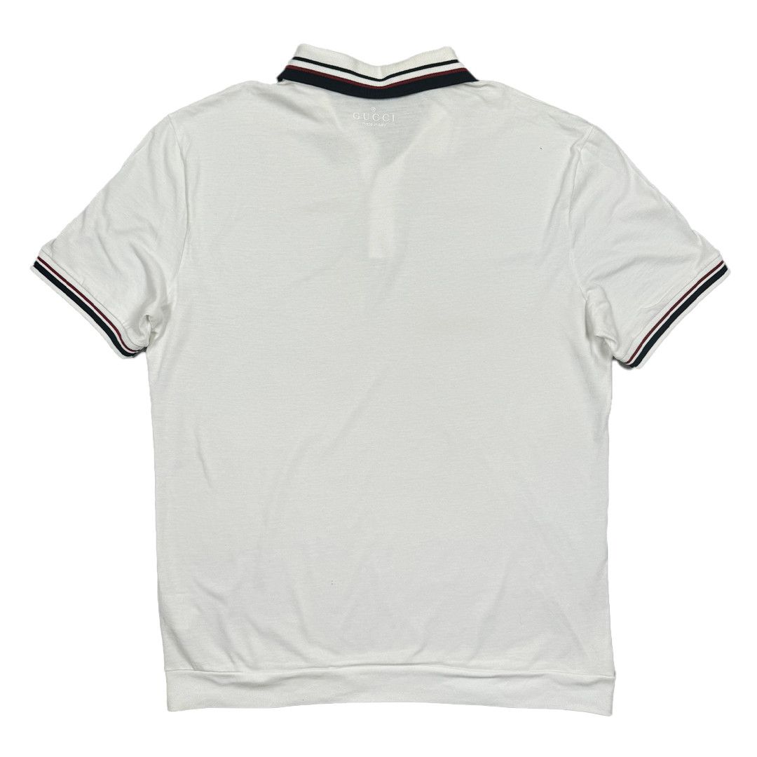 Gucci Gucci - Navy and Red Cuffed Polo Shirt - White - XL Size US XL / EU 56 / 4 - 2 Thumbnail