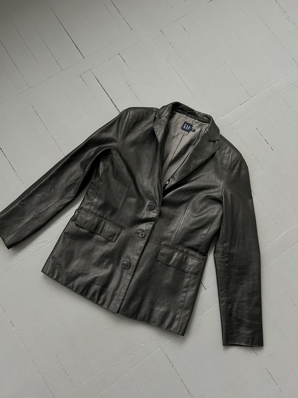 Gap Gap vintage leather blazer jacket Size M / US 6-8 / IT 42-44 - 2 Thumbnail