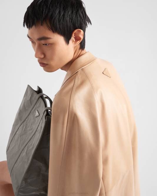 Prada o1bcso1str1025 Nappa Coat in Beige Size US M / EU 48-50 / 2 - 5 Thumbnail