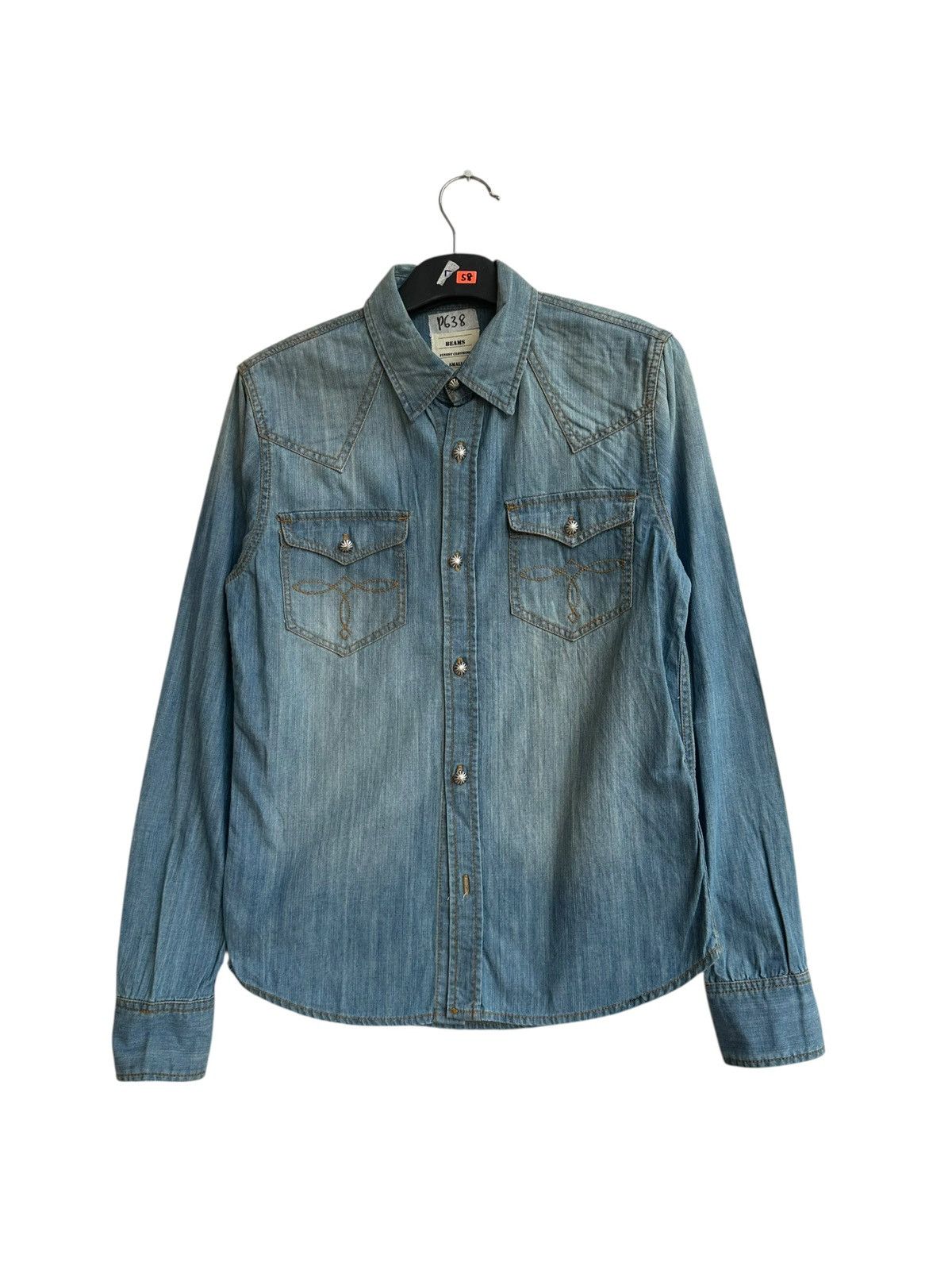 Beams Plus Vintage Beams Chambray Western Shirt Size US S / EU 44-46 / 1 - 1 Thumbnail