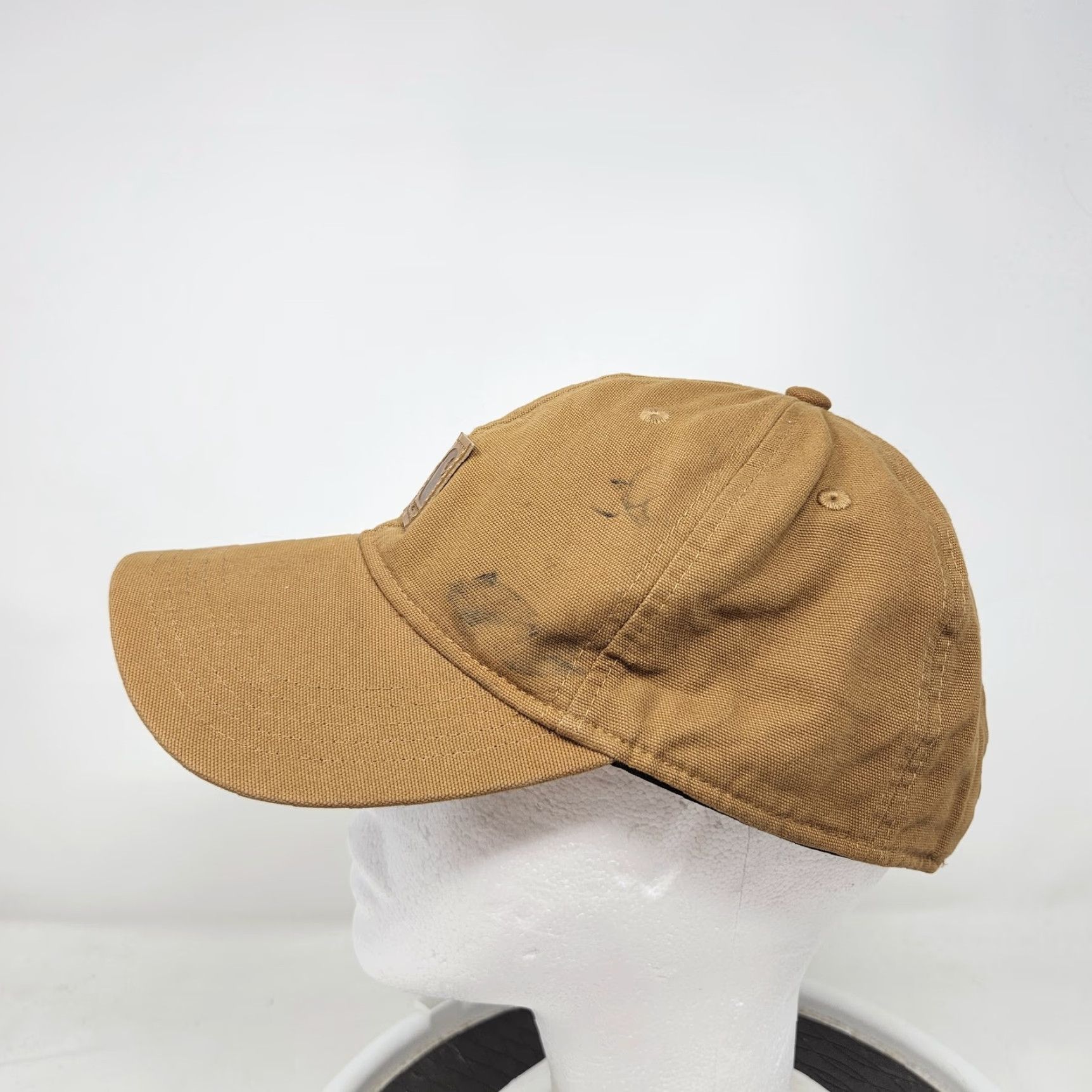 Carhartt Carhartt Hat Cap Strap Back Canvas Patch Workwear Distressed Men's Workwear Used Hat Size ONE SIZE - 5 Thumbnail