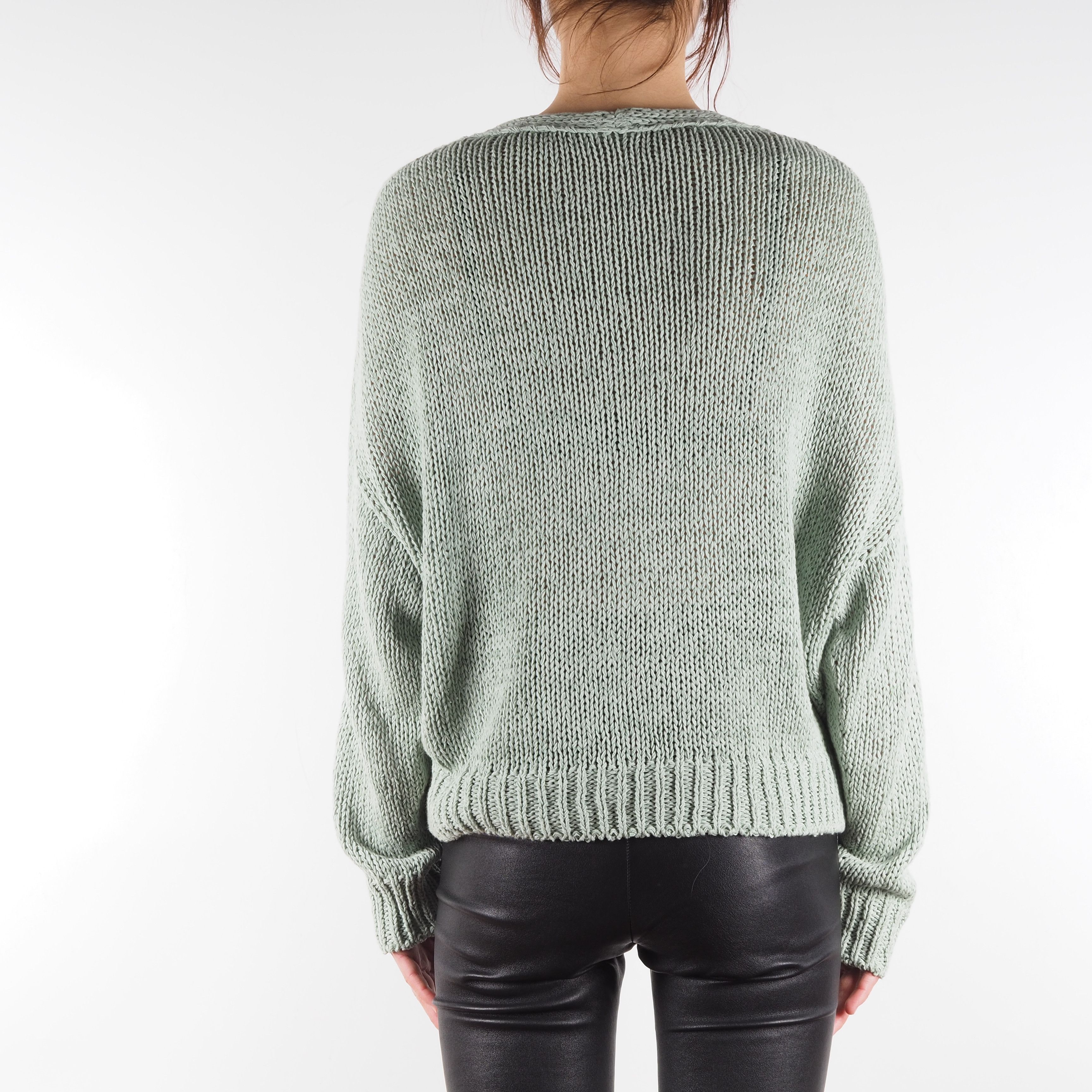 Annette Gortz Women Mint Green Knit Sweater Pullover Top