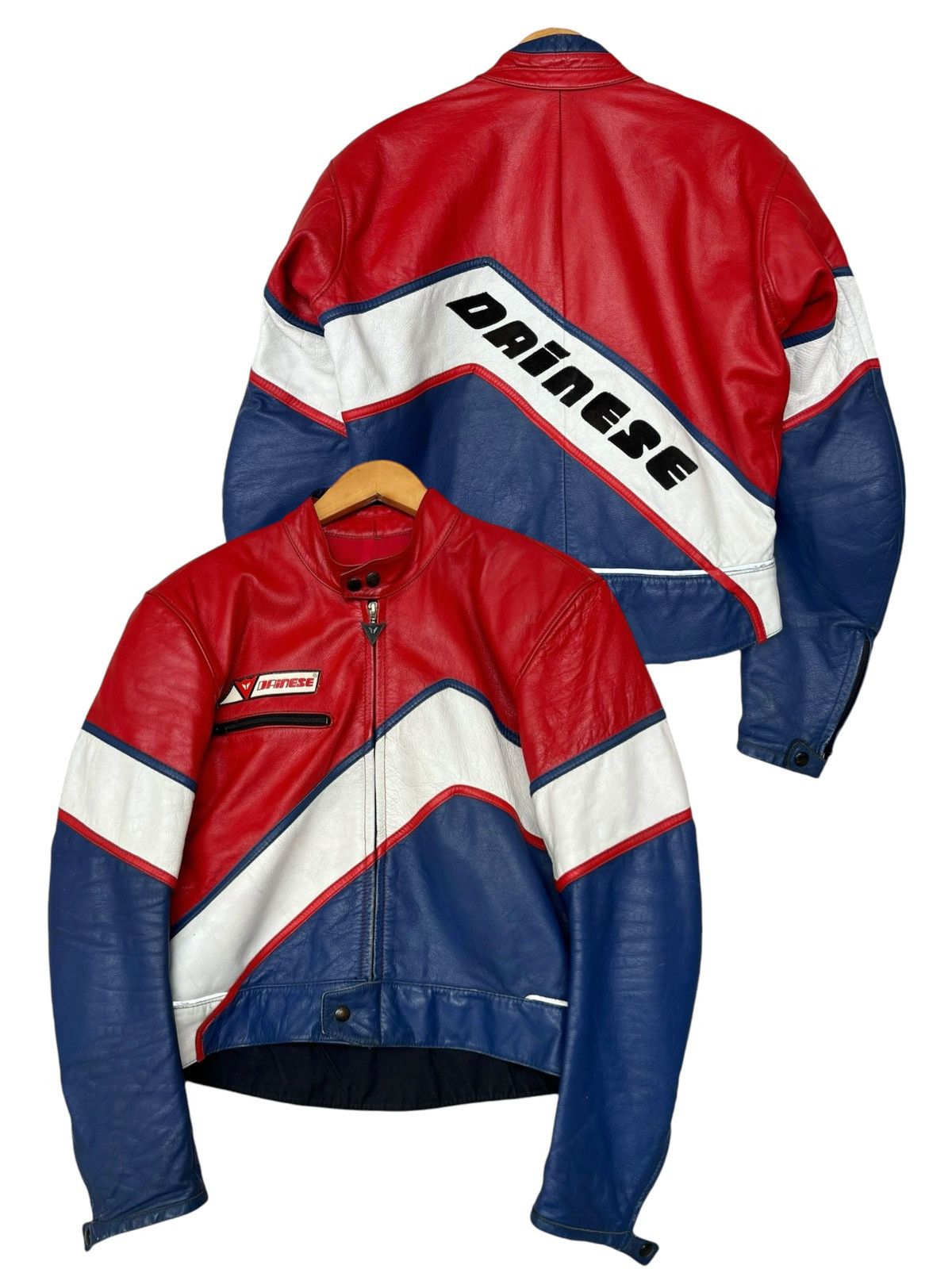 Vintage 90s Dainese Spellout Racing Leather Jacket
