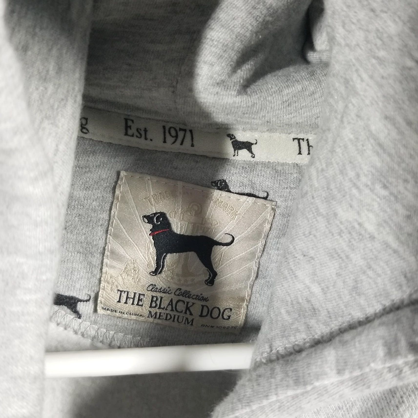 Gloverall The Black Dog Hoodie Mens Medium Gray Allover Dog Print Fleece Pullover Size US M / EU 48-50 / 2 - 3 Thumbnail