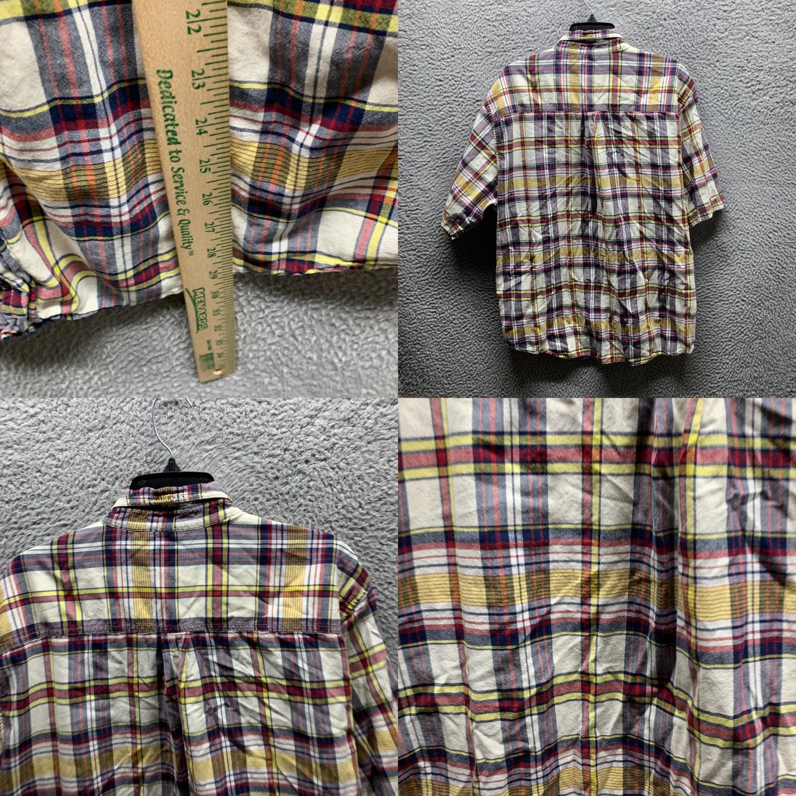 Vintage Woolrich Shirt XL Reg Button-Up Plaid Mens Outdoors 90s Orange Red Cotton Short Sleeve Button-Down Collar Mens Size US XL / EU 56 / 4 - 9 Thumbnail