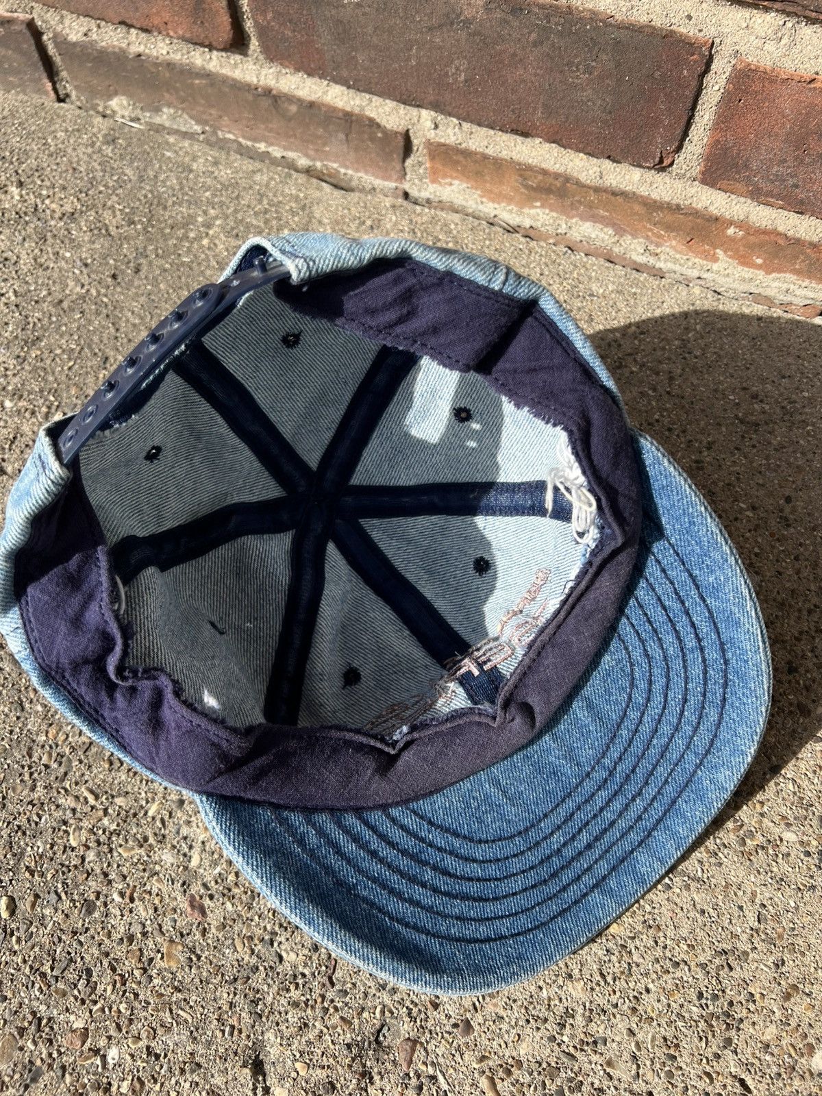 Ford × Vintage Vintage Denim Ford Super Duty F - Series Truck 6 Panel Hat Size ONE SIZE - 4 Thumbnail