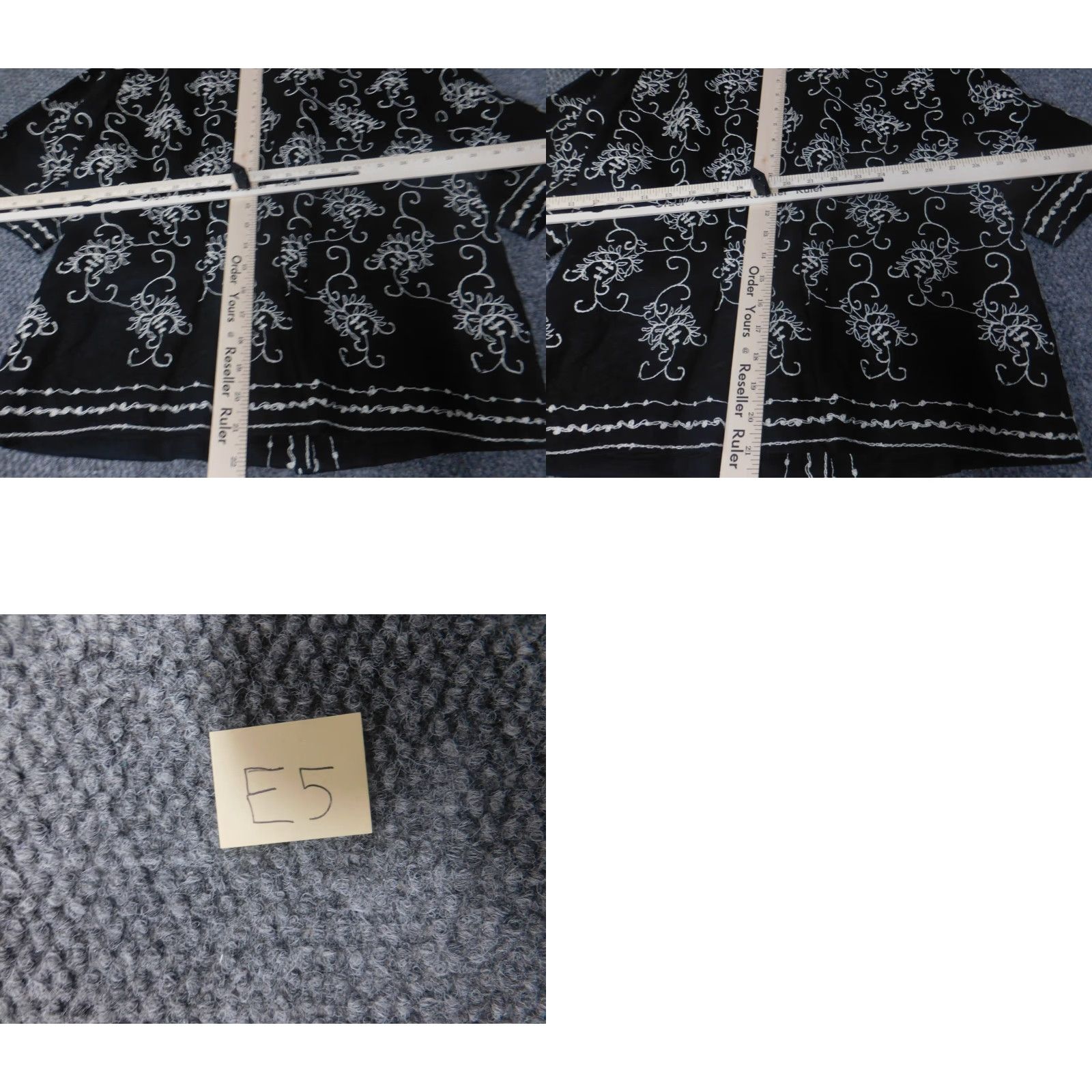 Vintage Rafaella Womens Jacket 14 Black Floral Knit Linen Snap Embroidered Collared Casual Mid-Length Autumn Fall 14 Womens Regular Girls Mens Size XL / US 12-14 / IT 48-50 - 9 Thumbnail