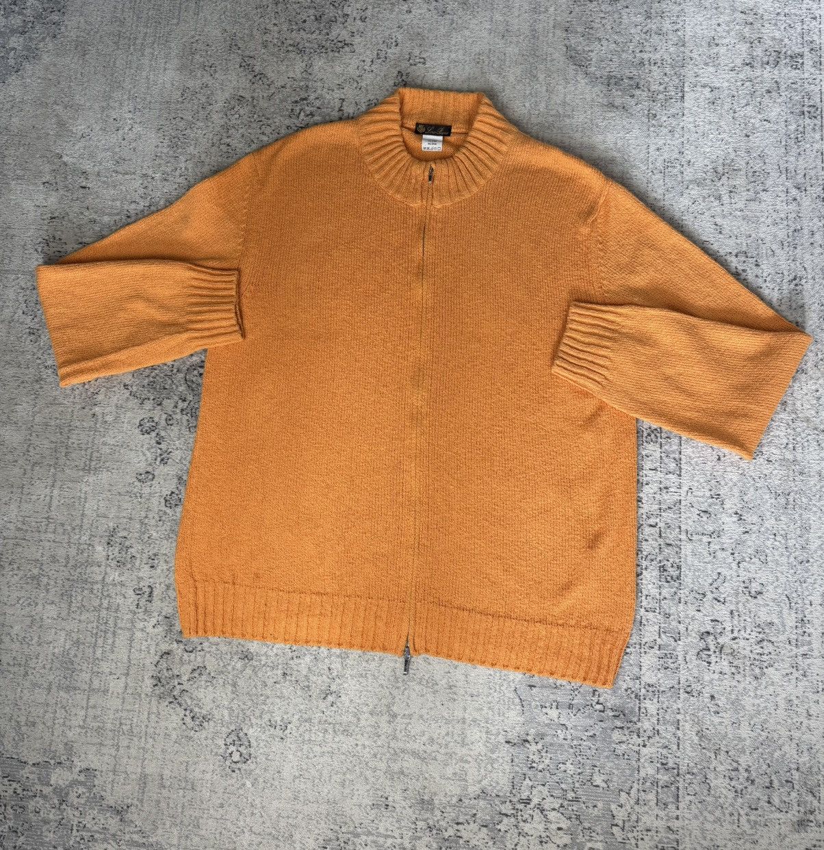 Loro Piana Loro Piana High Quality Orange Zip Sweater Knit Old Money Size US XL / EU 56 / 4 - 4 Thumbnail