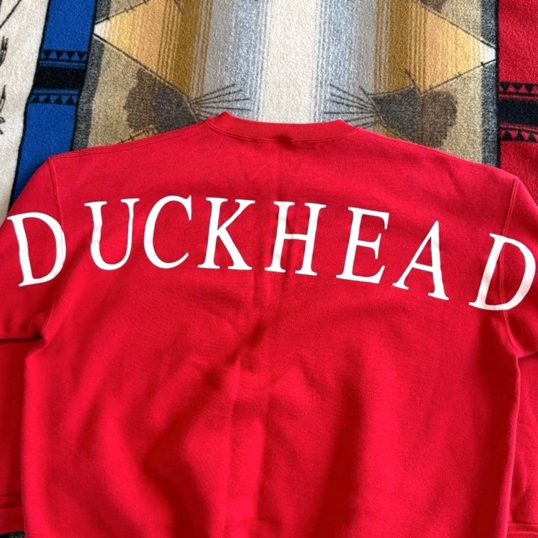 Vintage VINTAGE Duck Head Sweatshirt XL Spell Out Back Nature Outdoor Red 90s Mens Size US XL / EU 56 / 4 - 4 Thumbnail