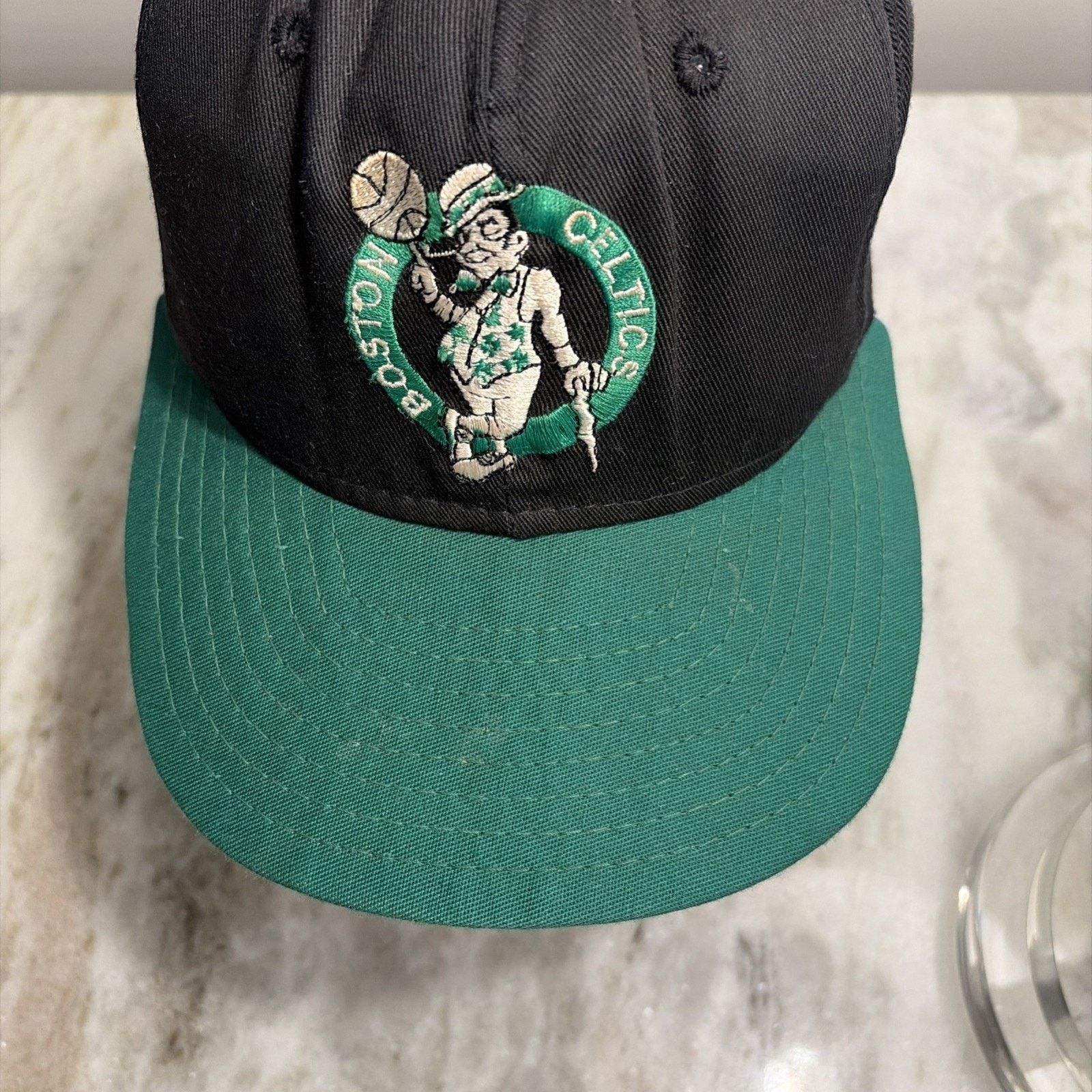 Vintage Vtg 90s AJD Boston Celtics Black Green Retro Snapback Hat Size ONE SIZE - 3 Thumbnail