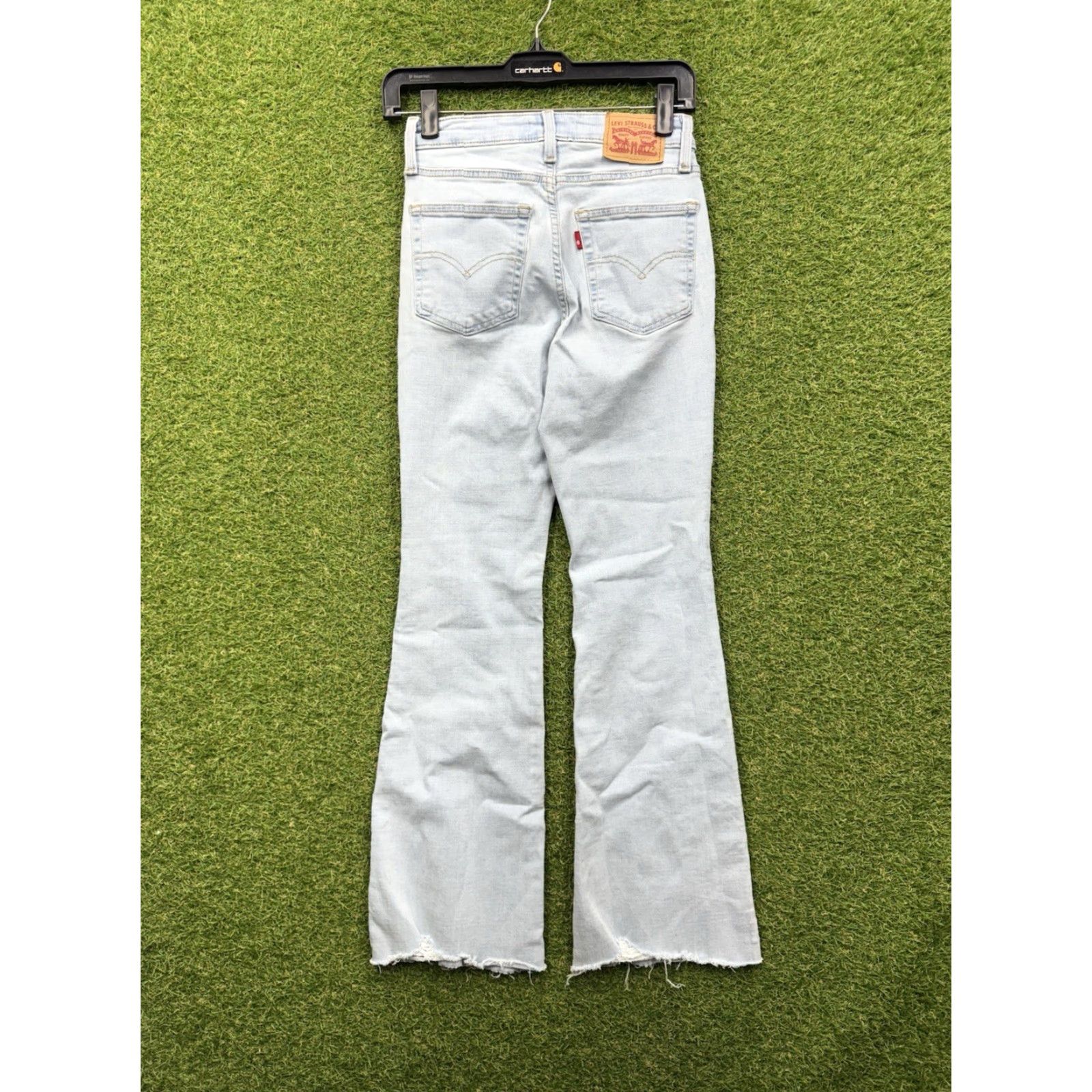 Levi's Levis 726 Jeans Womens 25 High Rise Flare Leg Stretch Light Wash Denim 25x28 Size 42" / US 20 - 2 Thumbnail