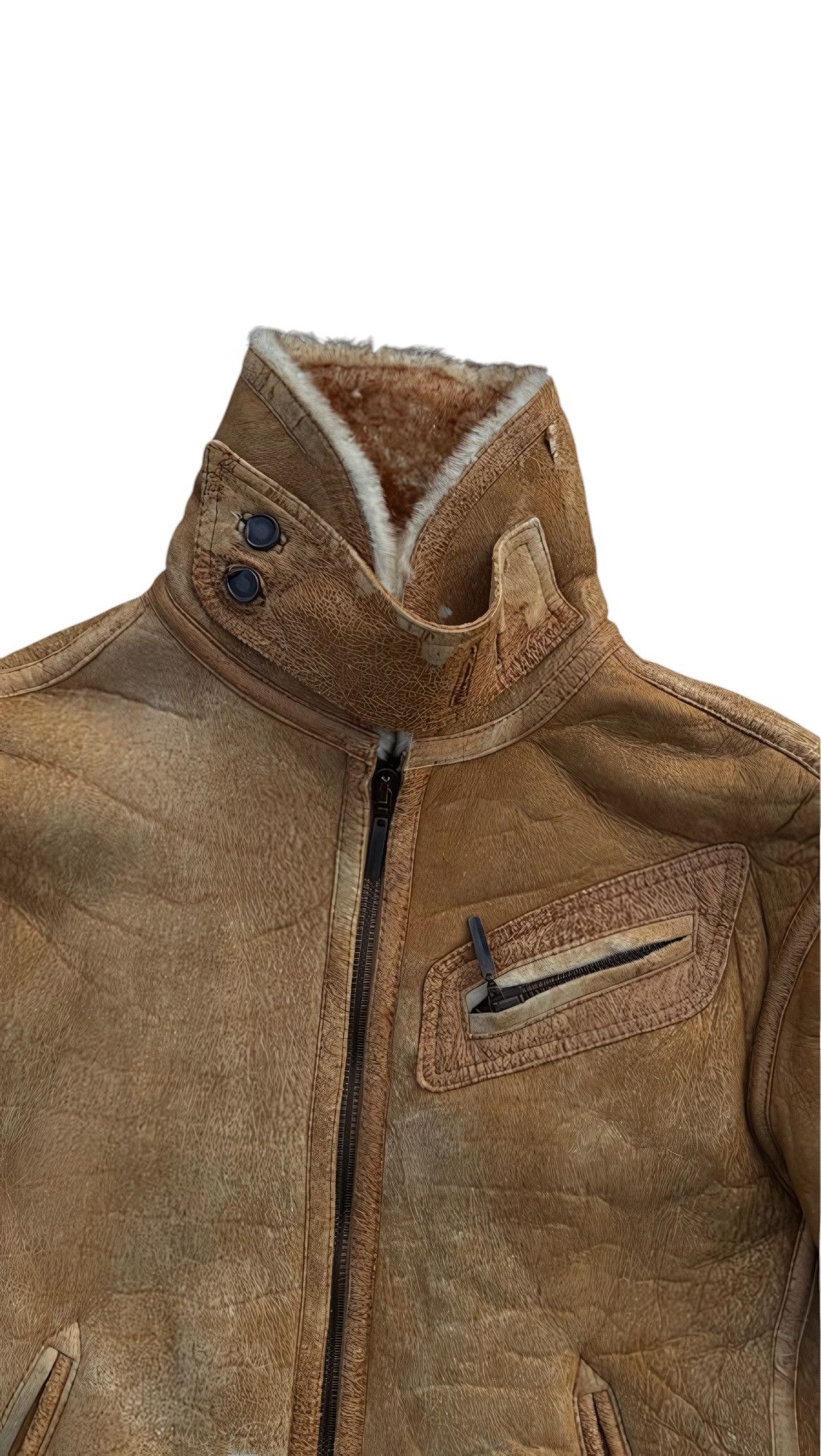 Roberto Cavalli SHEARLING EDGED LEATHER JACKET Size US M / EU 48-50 / 2 - 5 Thumbnail