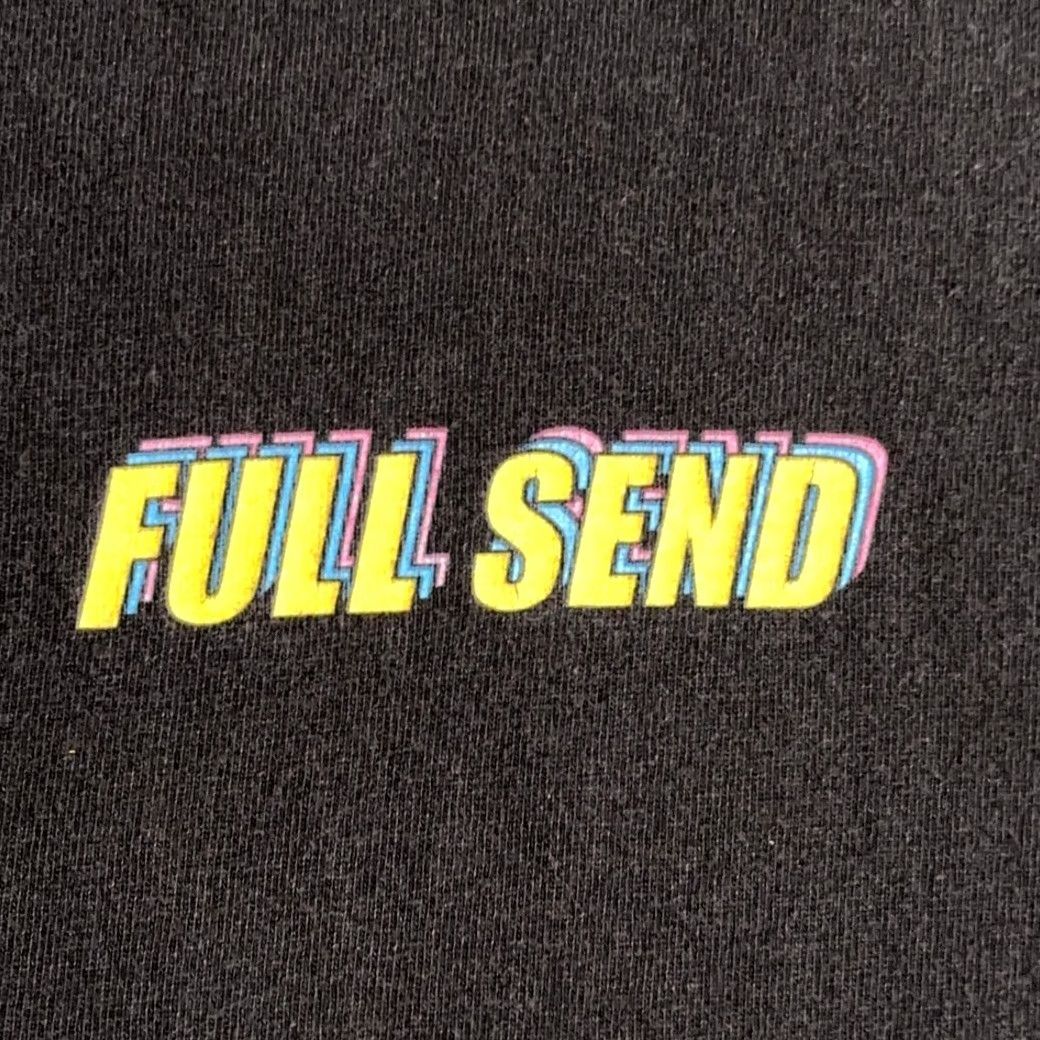 Spell Full Send Shirt Black Colorful Nelk T-Shirt Adult LARGE Long Sleeve Crew Neck Cotton Men Front Graphic Size US L / EU 52-54 / 3 - 3 Thumbnail