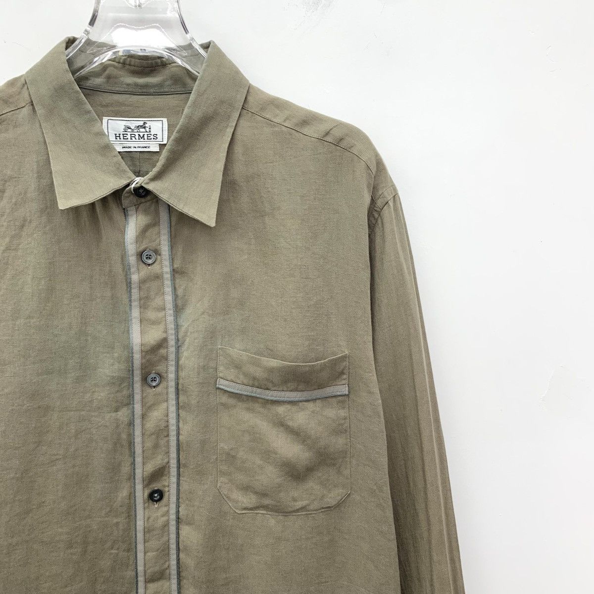 Hermes Hermes Linen Lapel Single-breasted Long Sleeve Shirt K26WX Size US XS / EU 42 / 0 - 3 Thumbnail