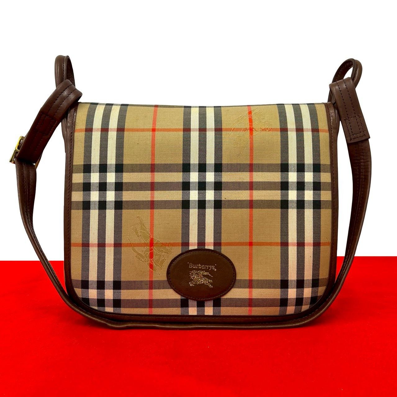 Burberry Burberry Burberry Canvas Leather Shoulder Bag Textile Shoulder Bag DUTY FREE for USA Size ONE SIZE - 1 Thumbnail