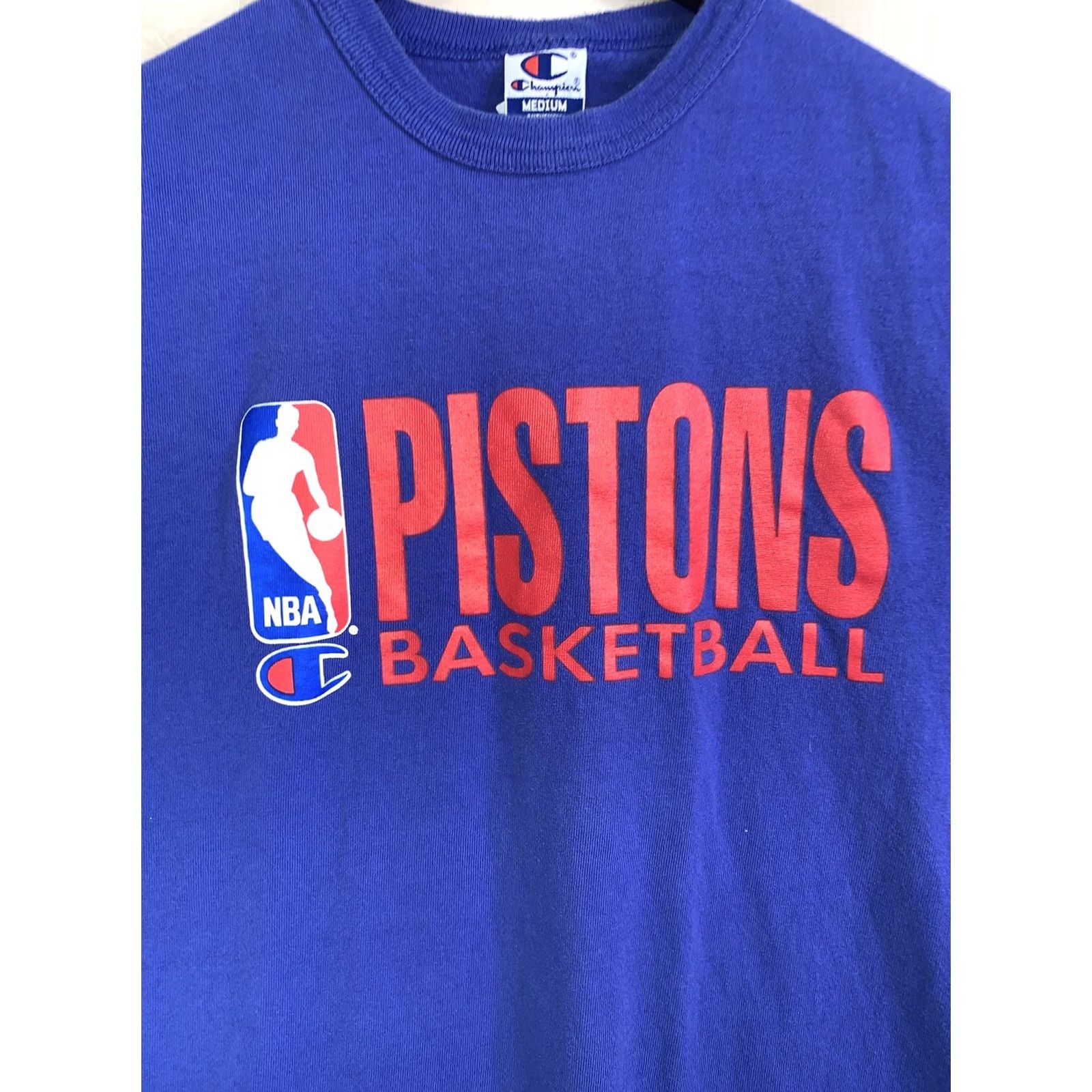 Champion VINTAGE Champion Detroit Pistons Basketball Tank Top Mens USA 90s Blue Crew Neck Cotton Blend Shirt M Blue Pistons 90s Sports Mens Size US M / EU 48-50 / 2 - 2 Thumbnail