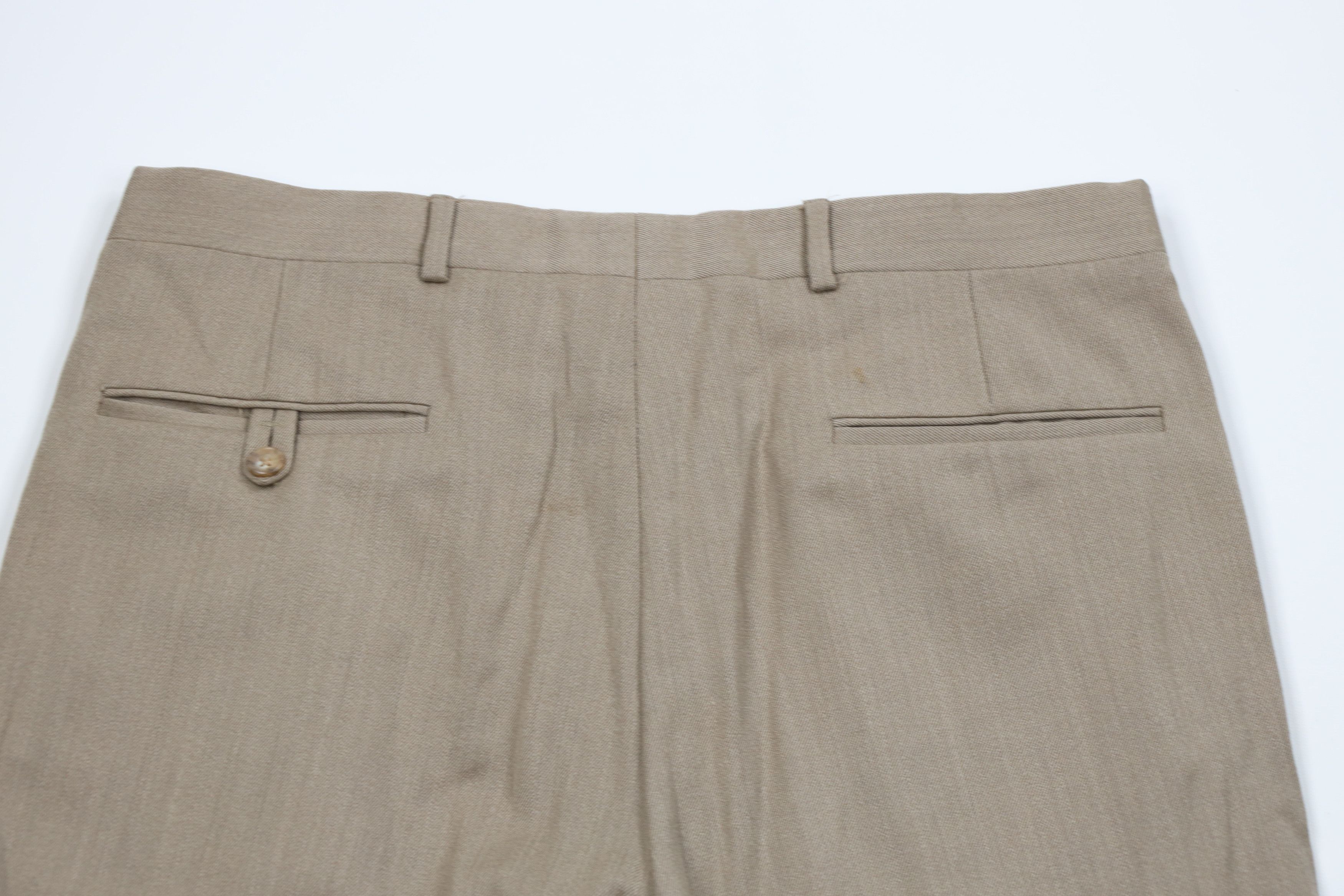 Vintage Vintage 70s Streetwear Pleated Wide Leg Wool Chino Pants USA Size US 36 / EU 52 - 11 Thumbnail