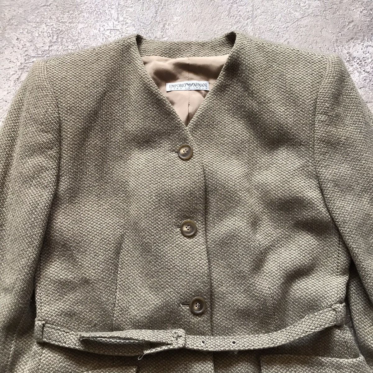 Vintage Vintage Emporio Armani Blazer Y2K Preppy Tan Faded Skate L Size L / US 10 / IT 46 - 3 Thumbnail