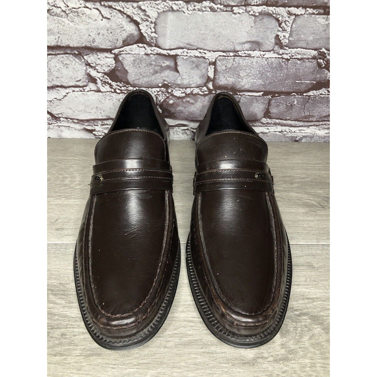 Other Clifford James Brown Leather Slip On Dress Loafers Shoes Men Size US 10 / EU 43 - 20 Thumbnail