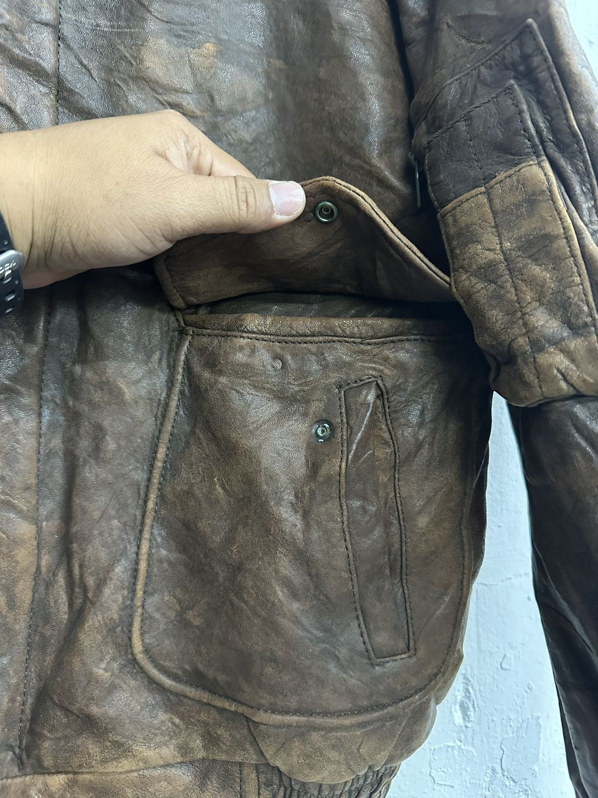 Vintage 90’s Distress Mondick Leather Jacket Size US M / EU 48-50 / 2 - 8 Thumbnail