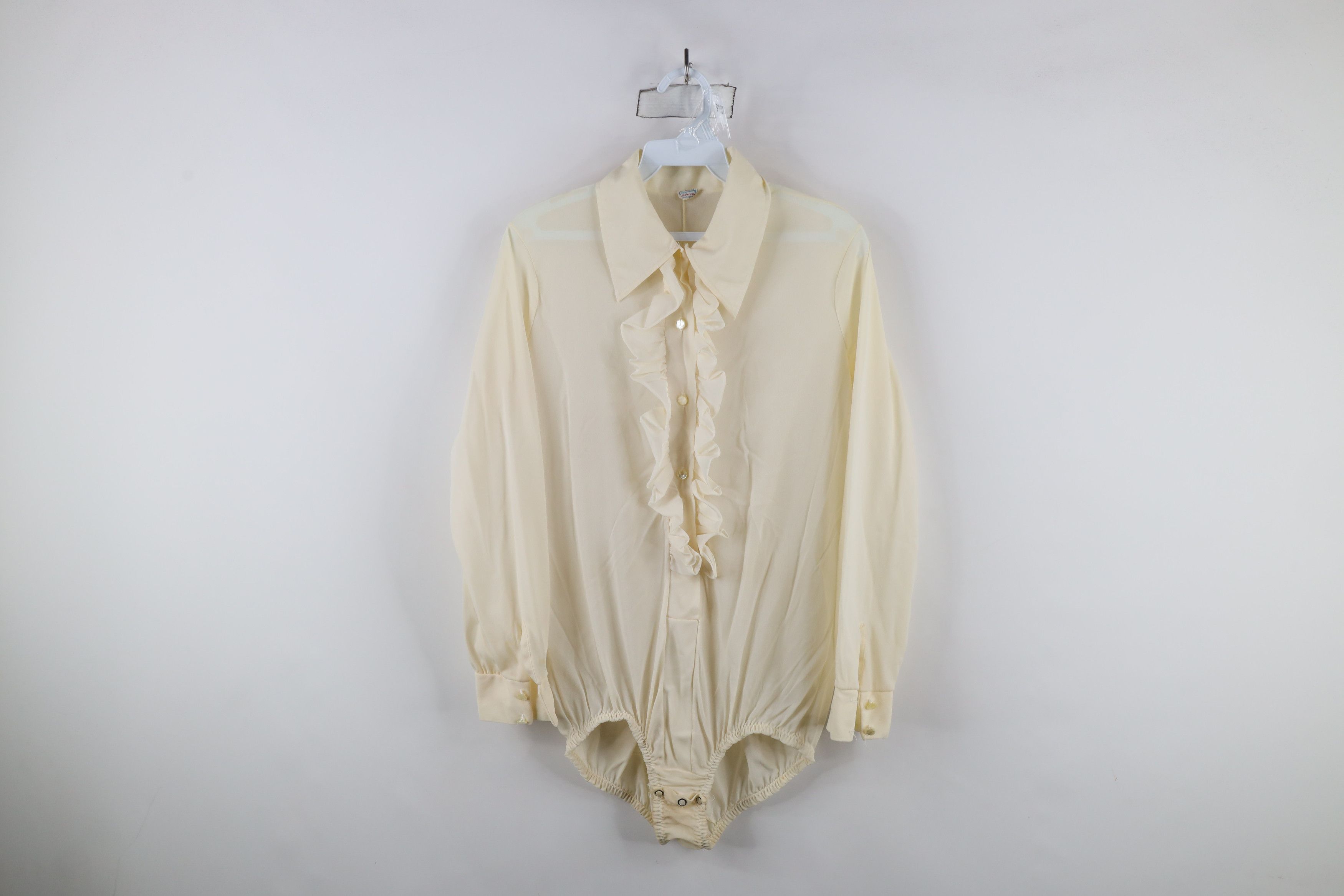 Vintage Vintage 50s 60s Streetwear Collared Body Suit Shirt Nylon Size XXL / US 16-18 / IT 52-54 - 1 Thumbnail